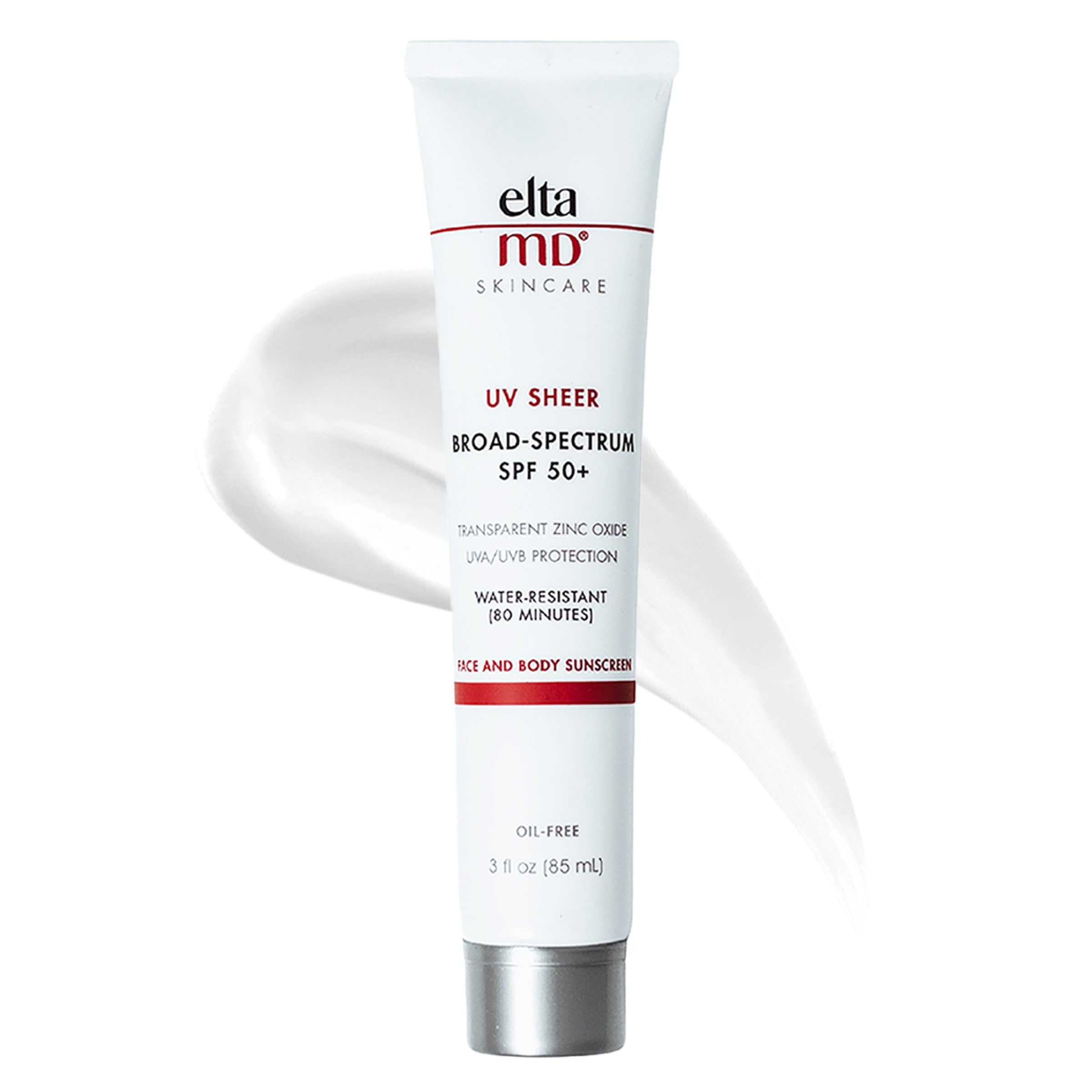Eltamd Uv Sheer Spf 50+ Face And Body Sunscreen Lotion, Water Resistant Sunscreen With Zinc Oxide, Broad Spectrum Mineral-Based