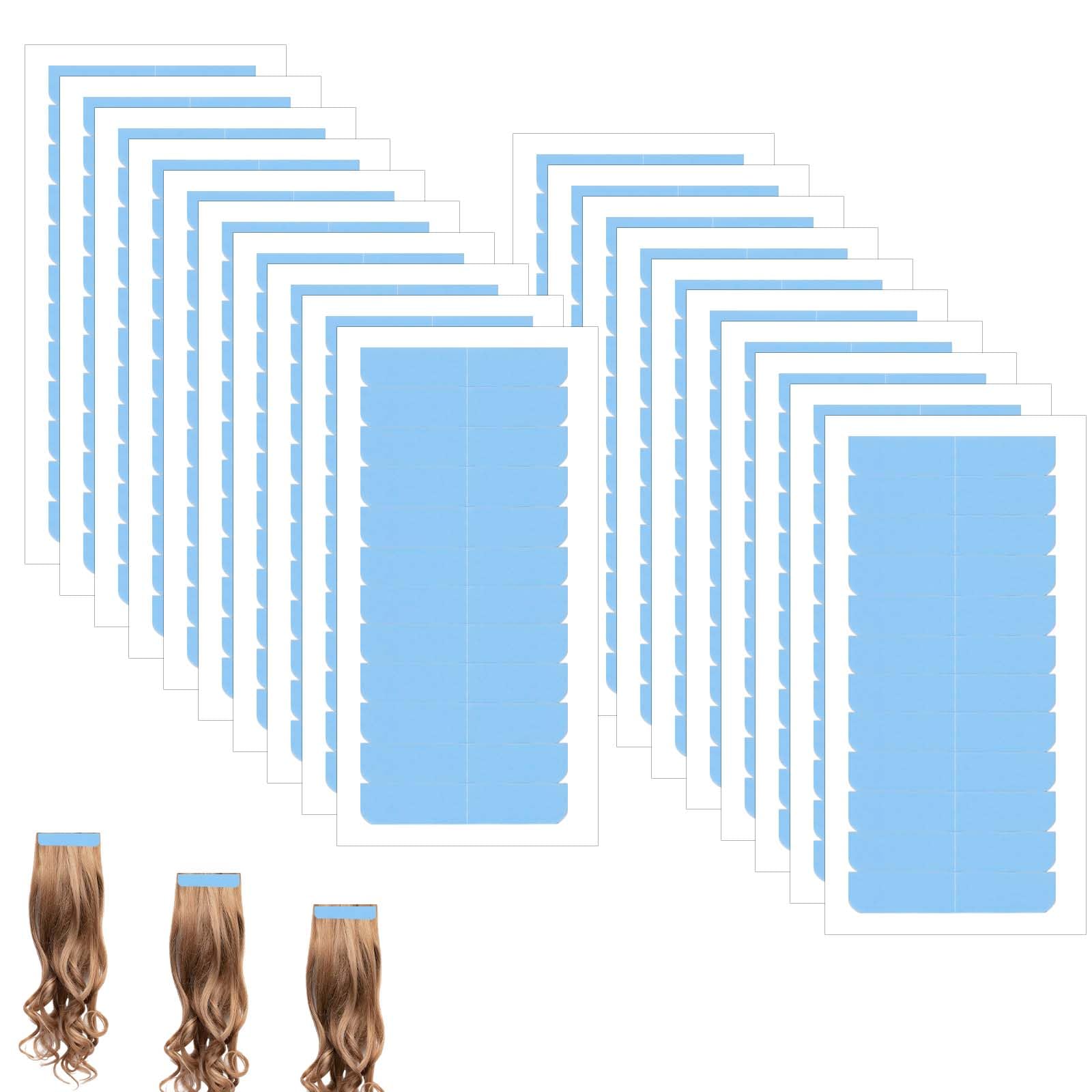 Nqeuepn 240Pcs/20 Sheets Hair Extension Tape, Hair Replacement Adhesive Tape Double Sided Hair Extension Tabs Tape In Tape Human