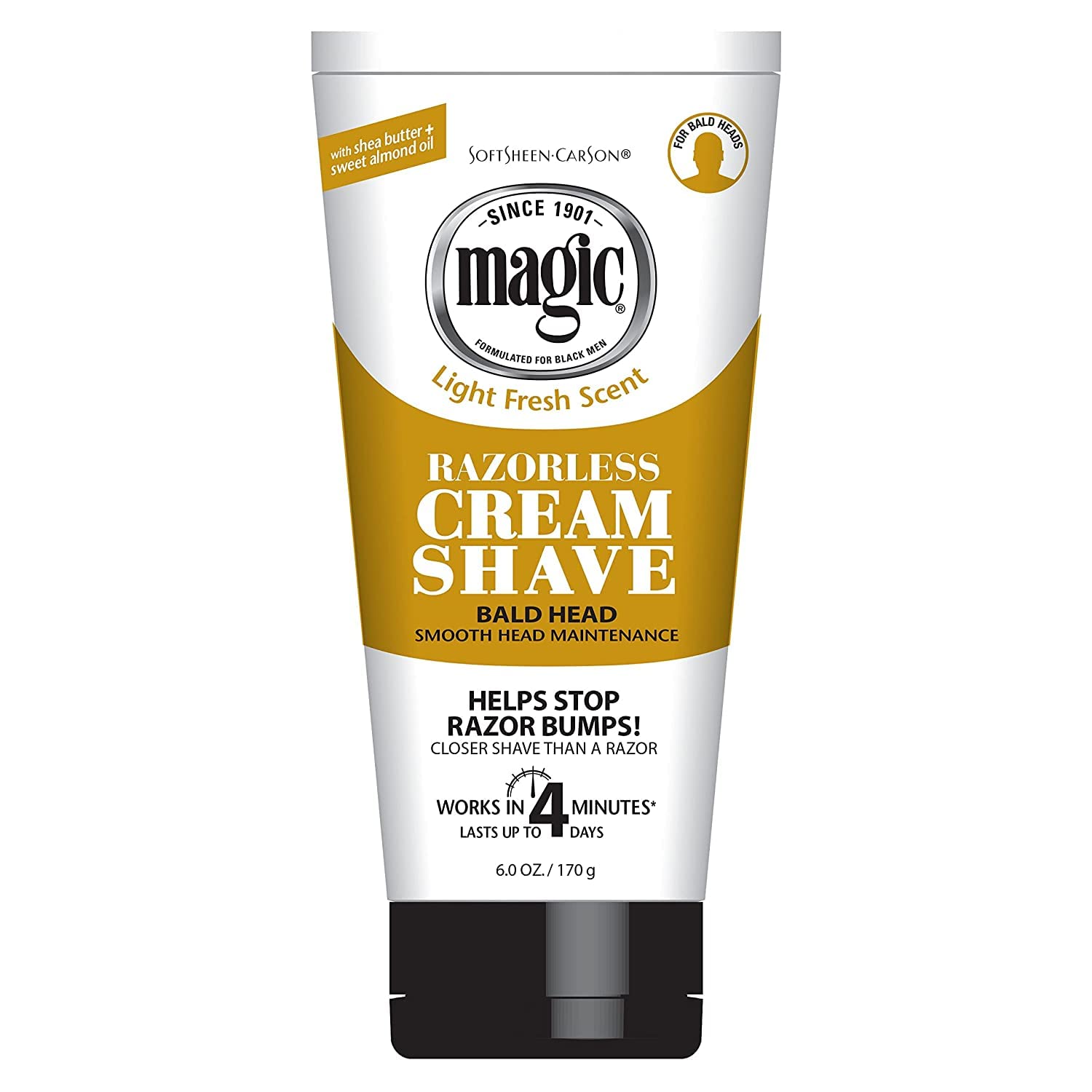 Magic Shave Razorless Cream Shave, Bald Head Smooth Head Maintenance, Light Fresh Scent 6 oz (Pack of 7)