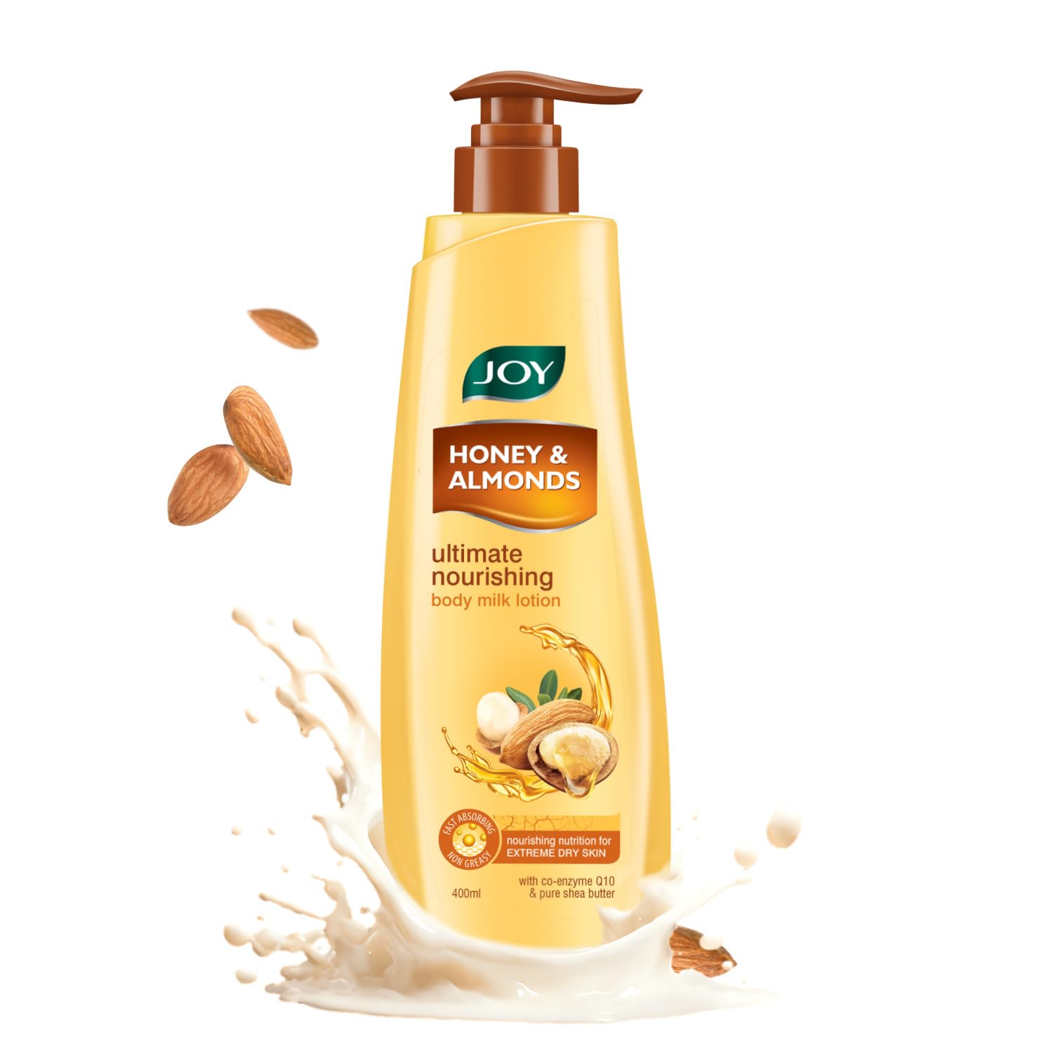 Joy Honey & Almonds Ultimate Nourishing Body Milk Lotion (400Ml) | With Shea Butter & Vitamin E | Long Lasting Moisture | Preven