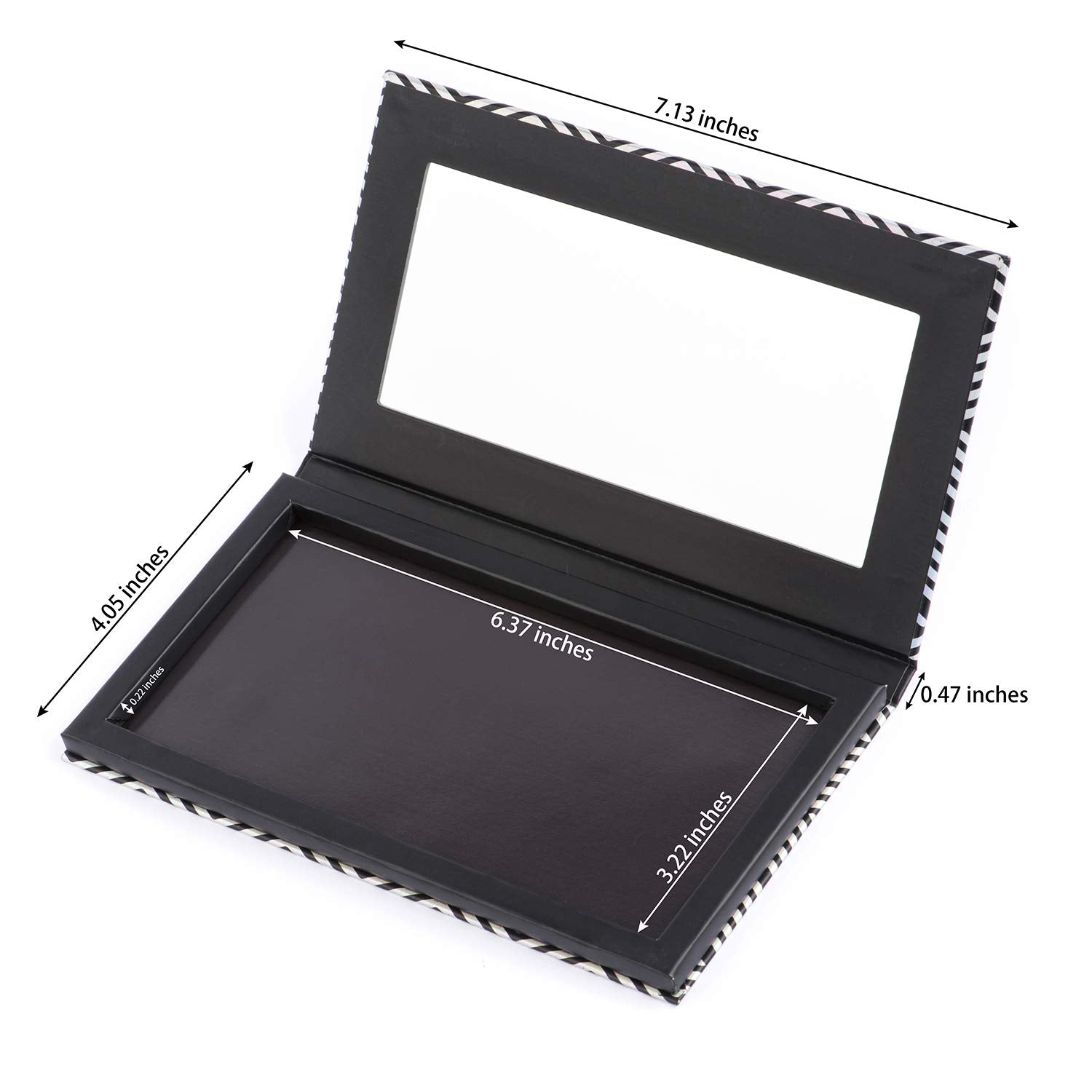 Allwon Magnetic Palette Black Empty Makeup Palette With Mirror And 20Pcs Adhesive Empty Palette Metal Stickers For Eyeshadow Lip