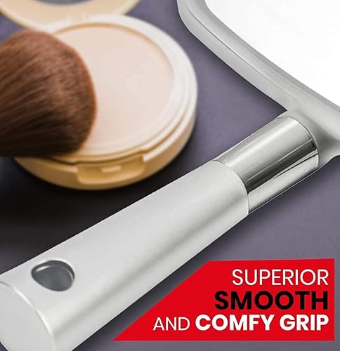 MIRRORVANA Large Hand Mirror with Comfy Handle for Men & Women - Professional Handheld Haircut Mirrors for Barber and Salon - 9