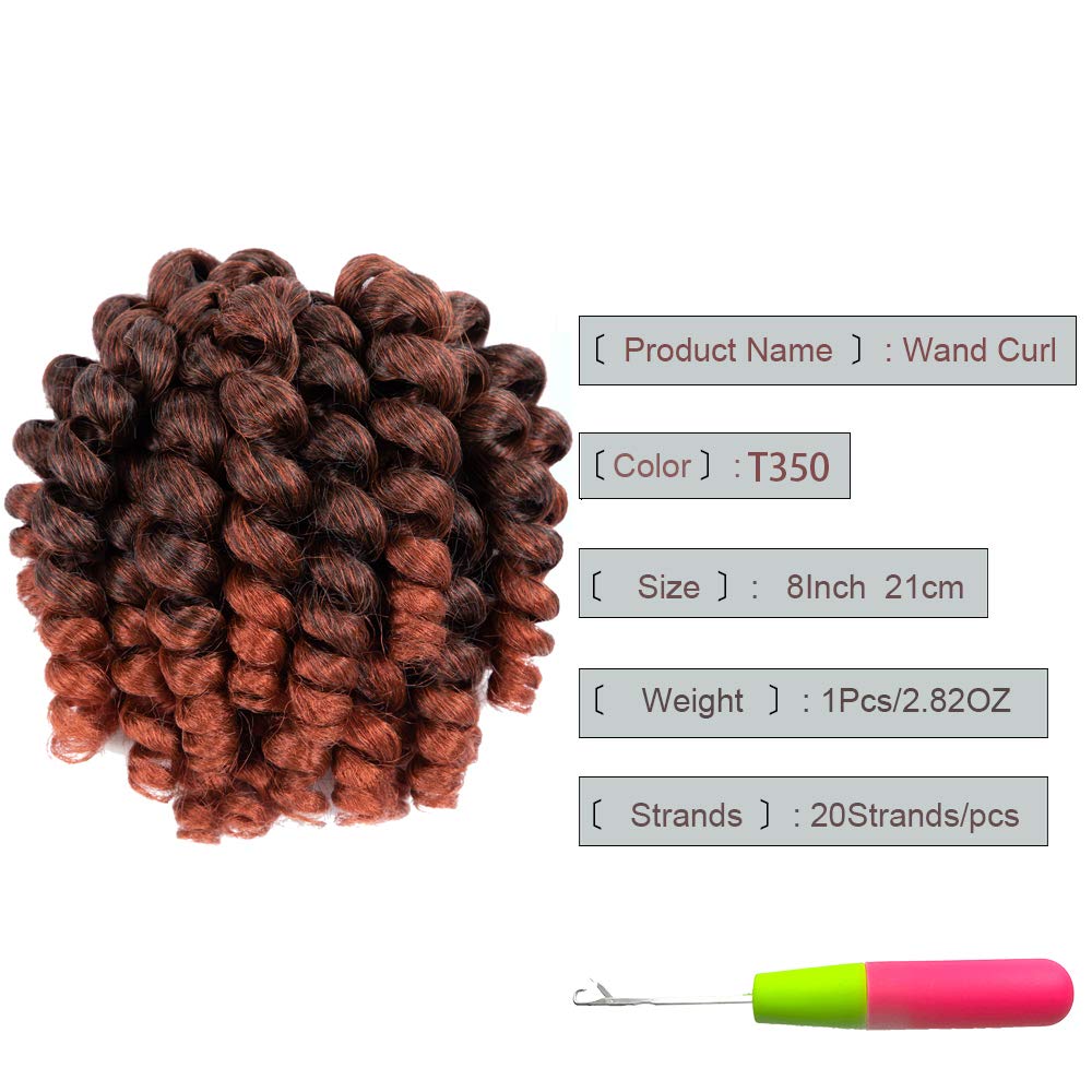 3Packs JAMAIcAN BOUNcE African collection crochet Braiding Hair ginger crochet Hair Wand curl crochet Braids 60 Strands Ombre Sy