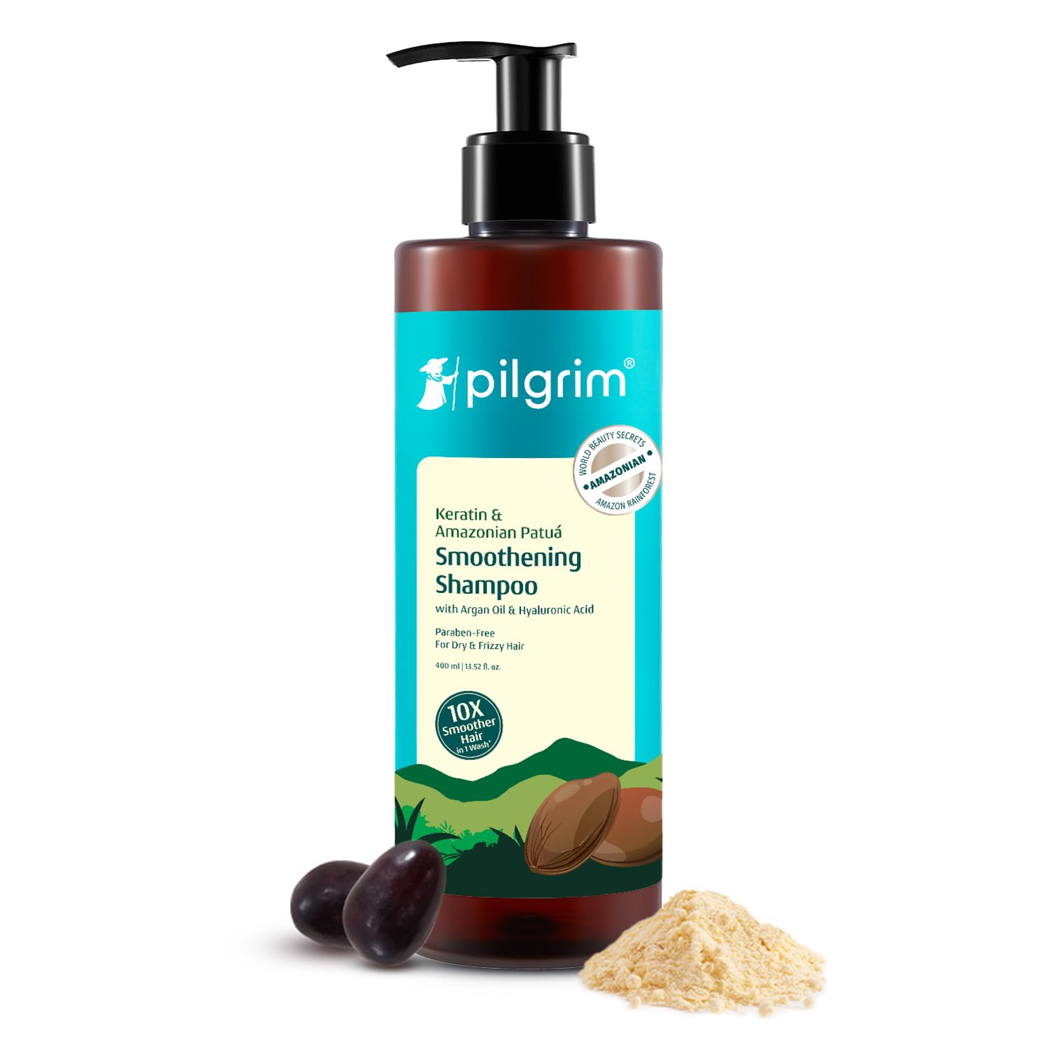 Pilgrim Patua & Keratin Hair Smoothening Shampoo For Dry & Frizzy Hair | Shampoo For Women & Men | Hair Smoothening & Healthy Sc