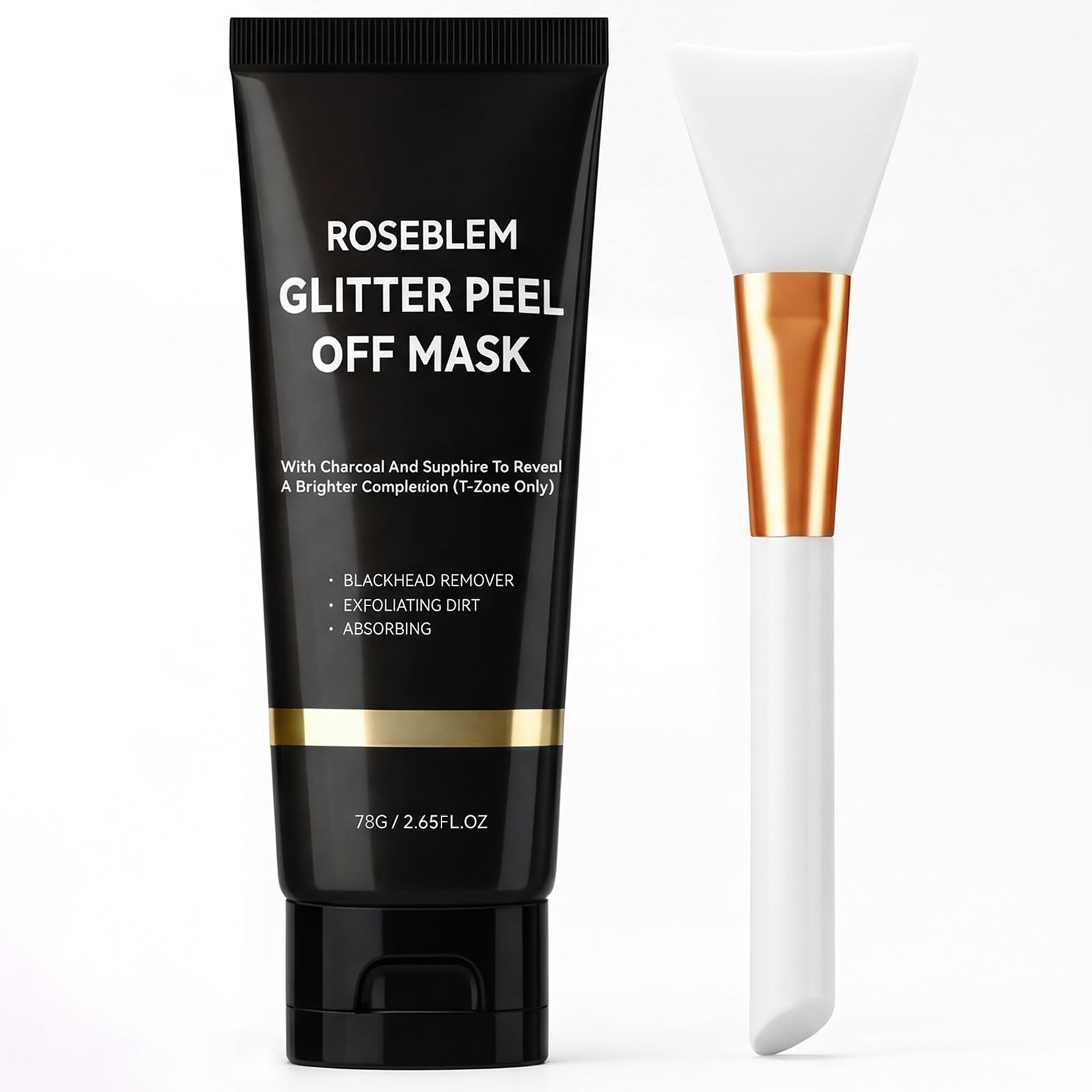 Roseblem Charcoal Blackhead Remover Mask, Peel Off Face Mask for Blackheads and Pores, Deep Cleansing Pore Care for Oily & Combi