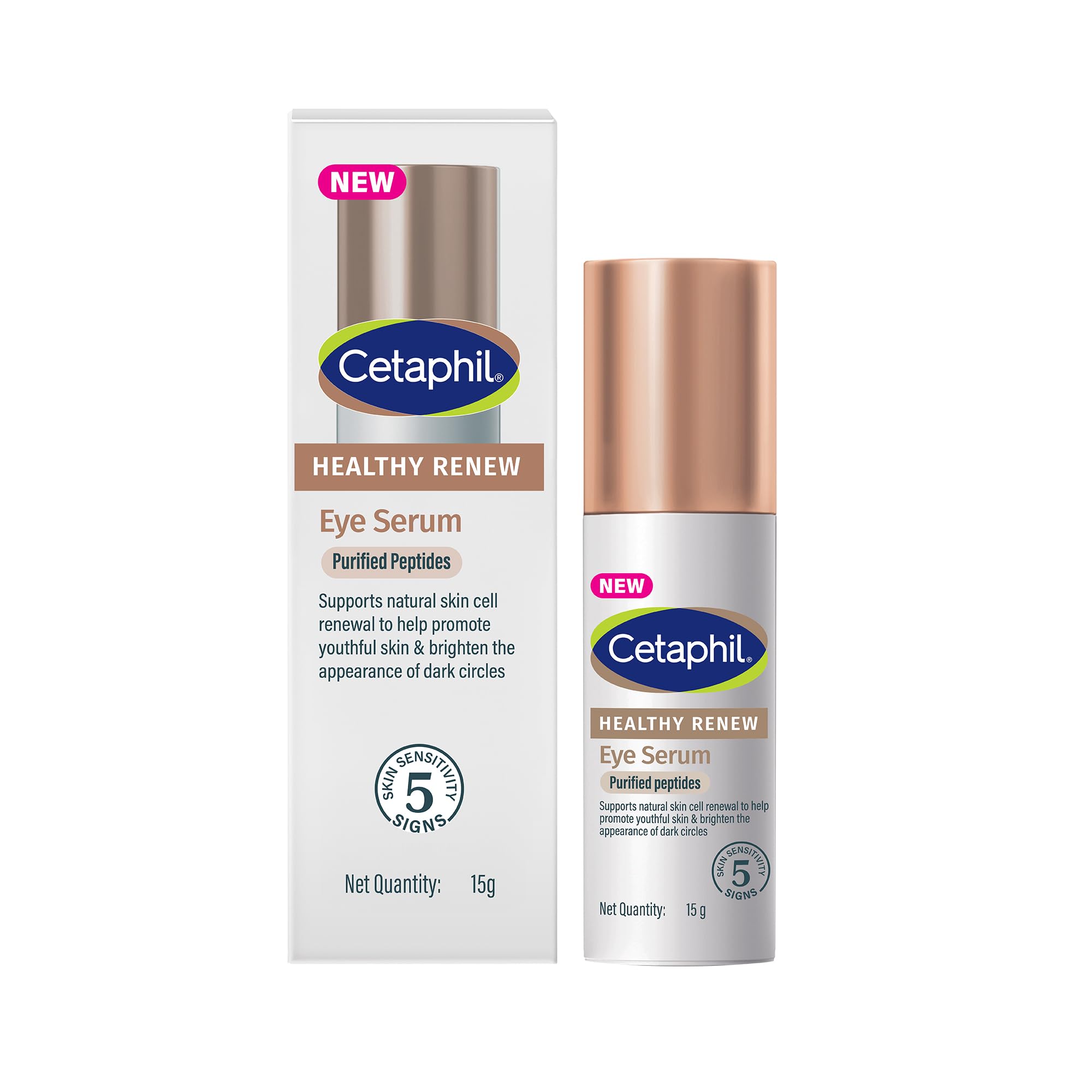 Cetaphil Healthy Renew Anti-Ageing Eye Serum 15 G | Lightweight Gel For Dark Circles, Fine Lines & Puffiness, Hydrating Eye Trea