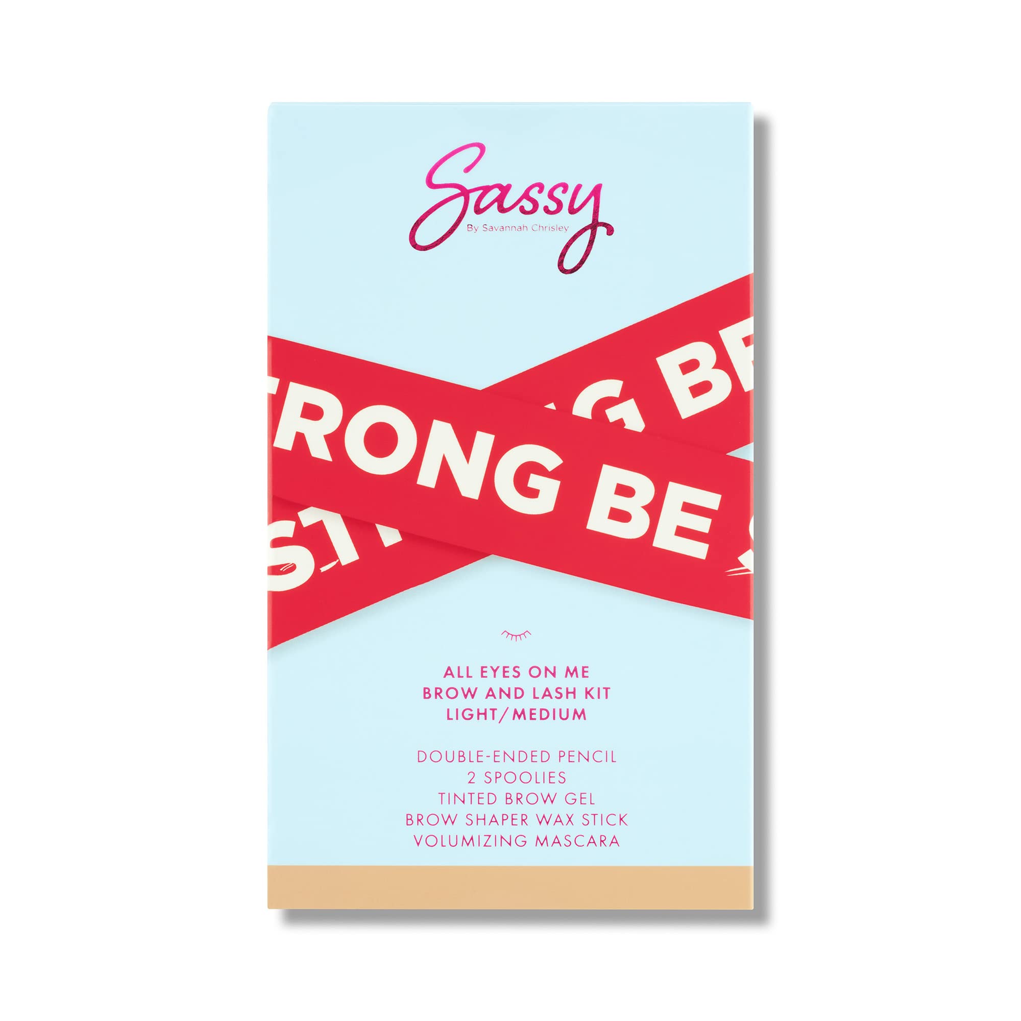 Sassy by Savannah Chrisley All Eyes on Me Brow and Lash Kit - 6 pc Makeup Essentials - Light-Medium - Bold Looks Enhancer