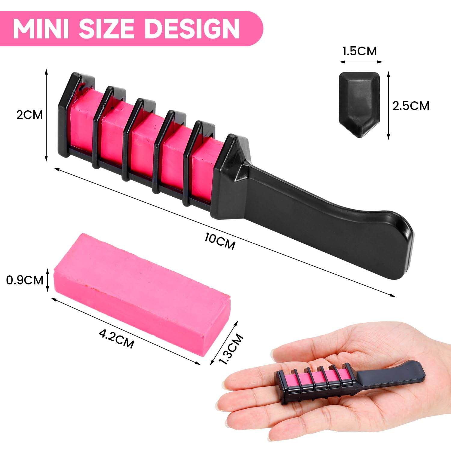 6 Color New Hair Chalk Comb Temporary Bright Washable Hair Color Dye For Kids,Washable Hair Chalk For Girls Age 4 5 6 7 8 9 10 N