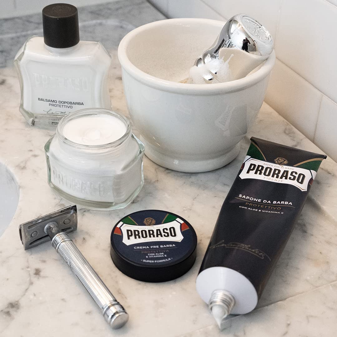 Proraso After Shave Balm, Protective and Moisturizing with Aloe Vera and Vitamin E for Dry Skin, 3.4 Fl Oz (Pack of 1)(Packaging