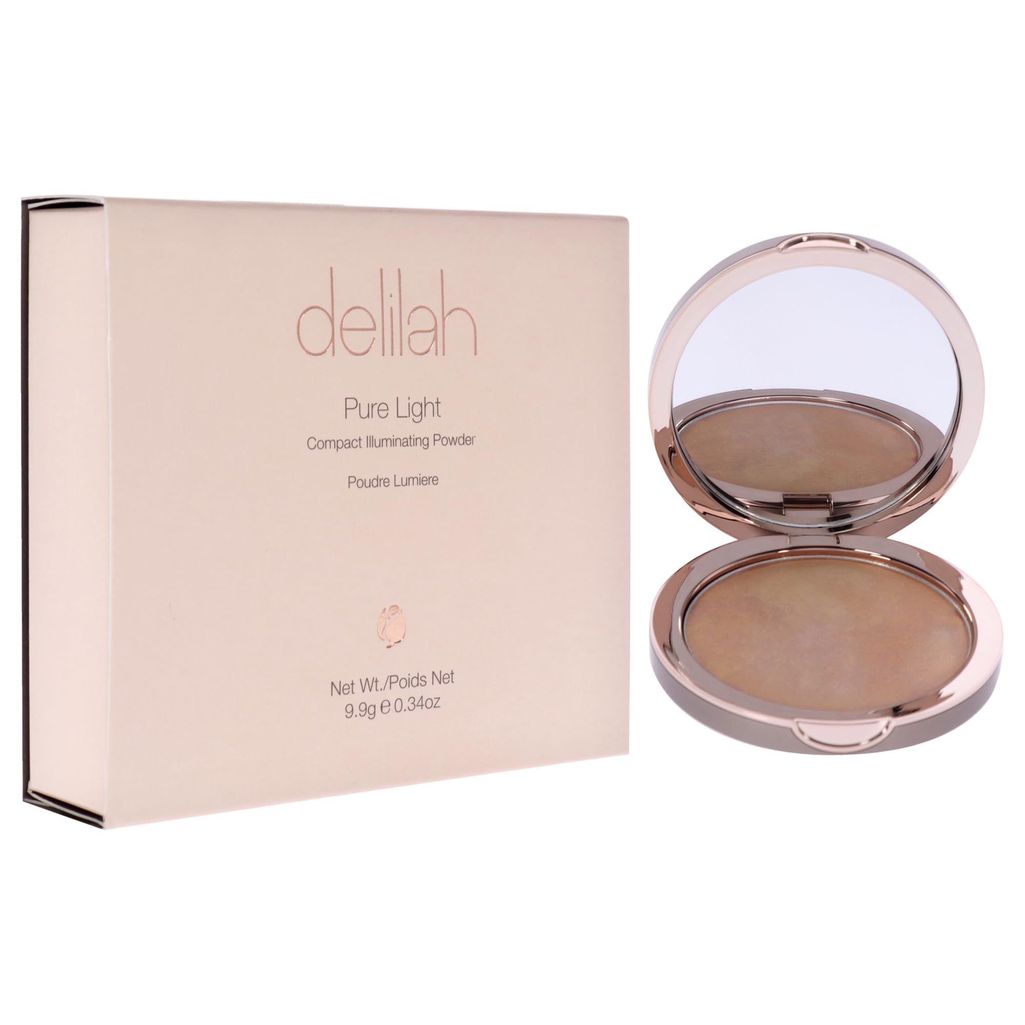 Delilah - Pure Light Compact Illuminating Powder - Aura - Lightweight, Long Lasting, Loose Setting Powder Face Makeup For Bright