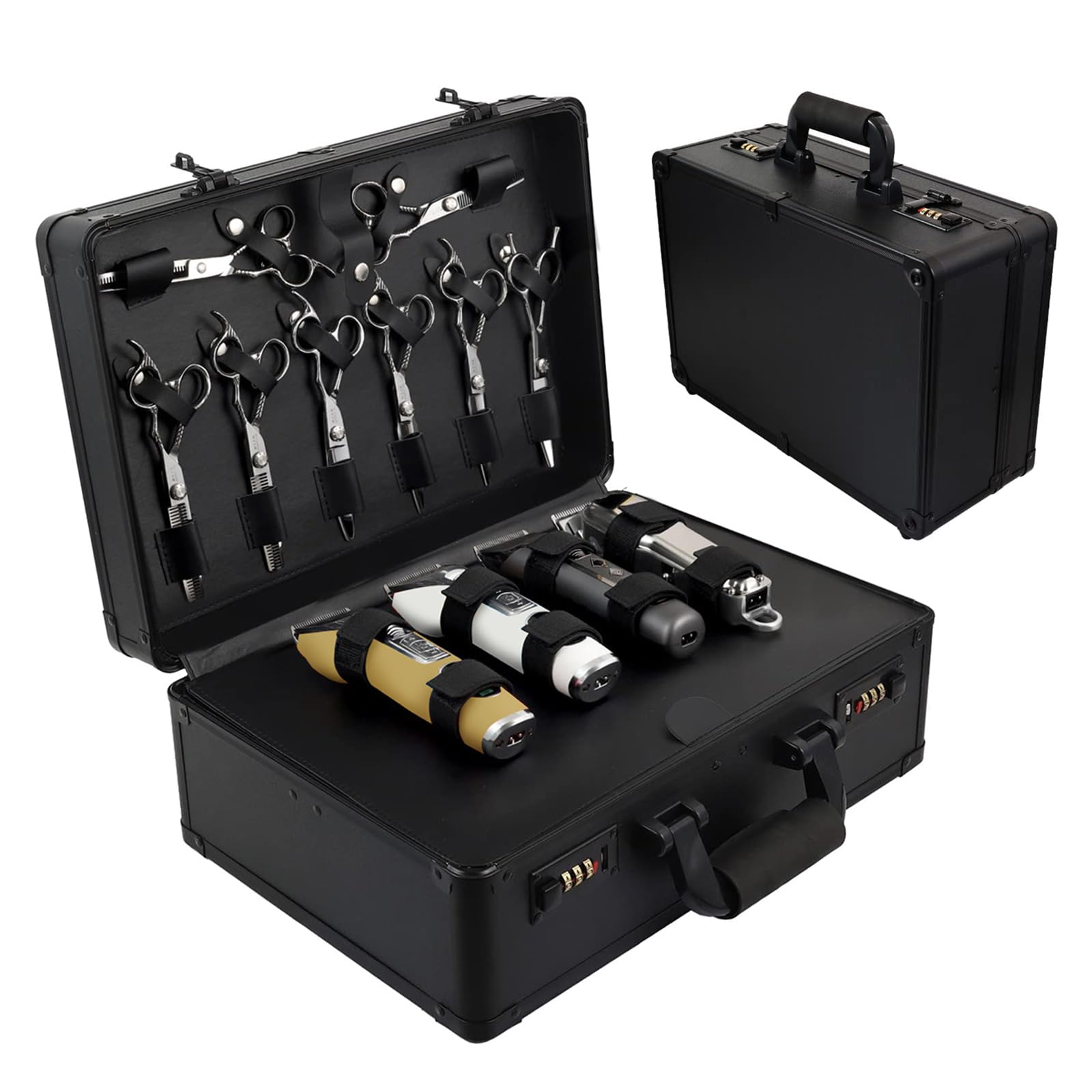 Professional Barber Supplies Case for Barber,Portable Barber Travel Carrying Case for Hair Stylist& Pet Groomer,Multi-Space Desi
