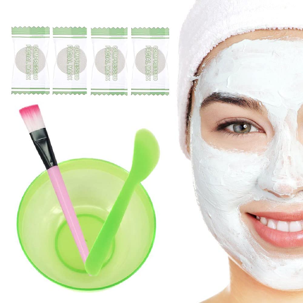 Ghelonadi Face Mask Mixing Bowl, Brush, Spatula And Face Mask Tablet For Women, Ladies, And Girls For Home And Salon Multicolor 