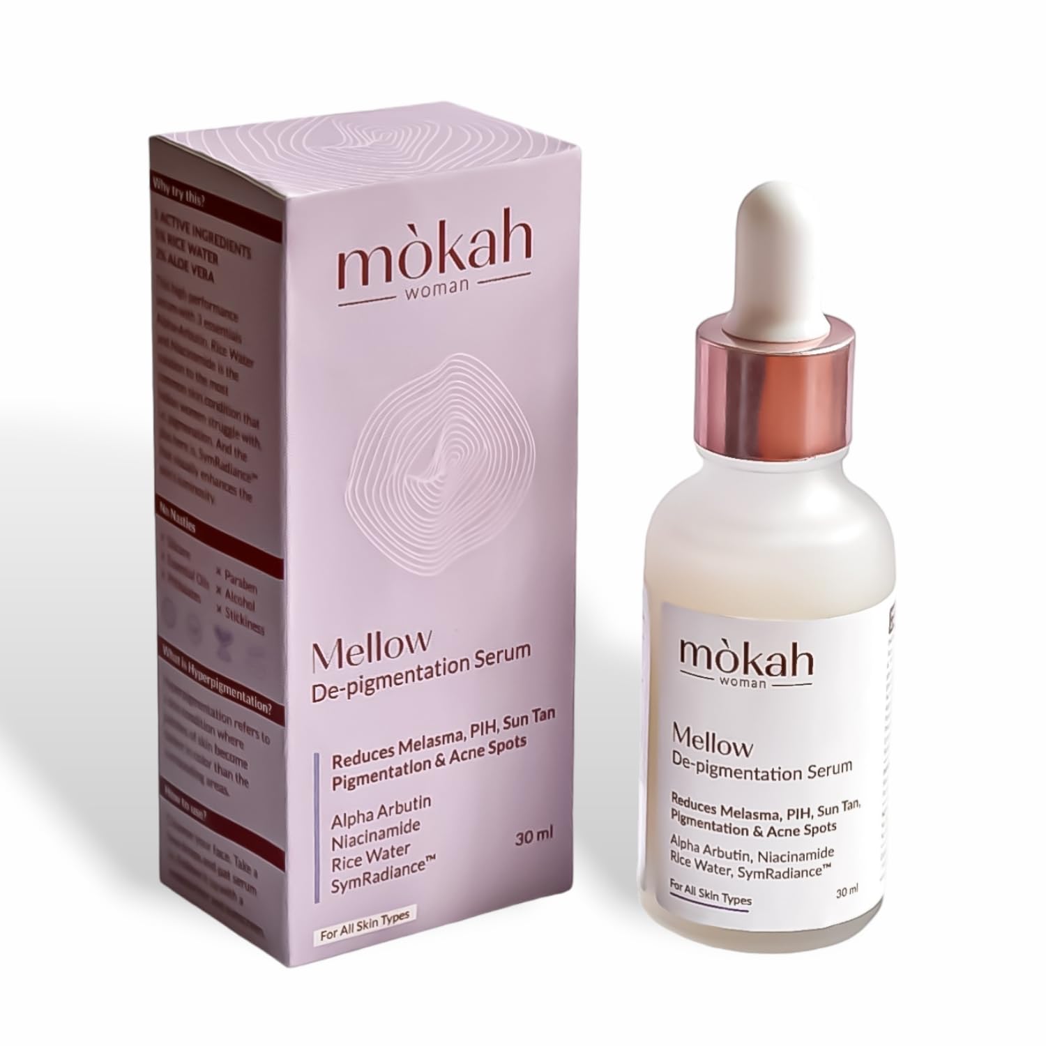 Mokah Woman Mellow Anti Pigmentation Serum For Even&Glowing Skin I For Pigmentation,Melasma,Tan&Acne|NonSticky&Light I AlphaAr