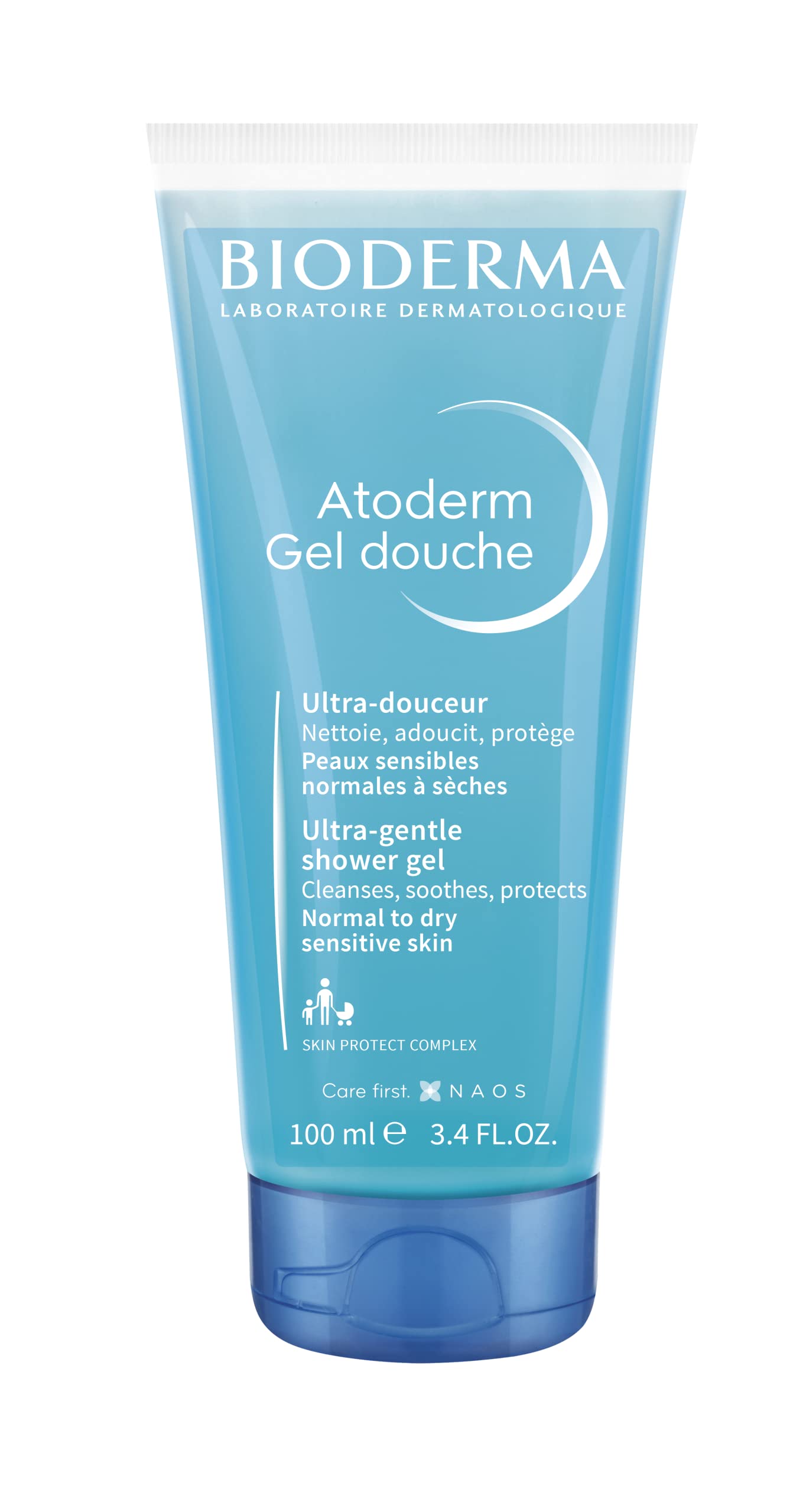 Bioderma Atoderm - Shower Gel - Moisturizing Body And Face Wash - For Family With Normal To Dry Sensitive Skin, 3.33 Fl Oz, (Pac