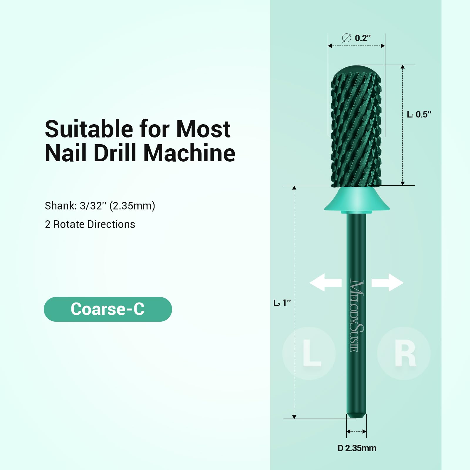 Melodysusie Safety Nail Drill Bits, 3/32 ' ' Smooth Round Top Small Barrel Carbide Bits, Fast Remove Acrylic Or Hard Gel For Man