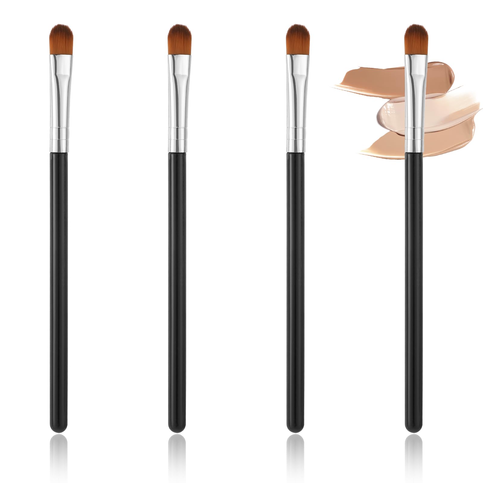 4 Pcs Flat Concealer Brush Eye Eyeshadow Primer Brush Small Blending Brushes Eyeshadow Applicator Brushes for Makeup Blending Po