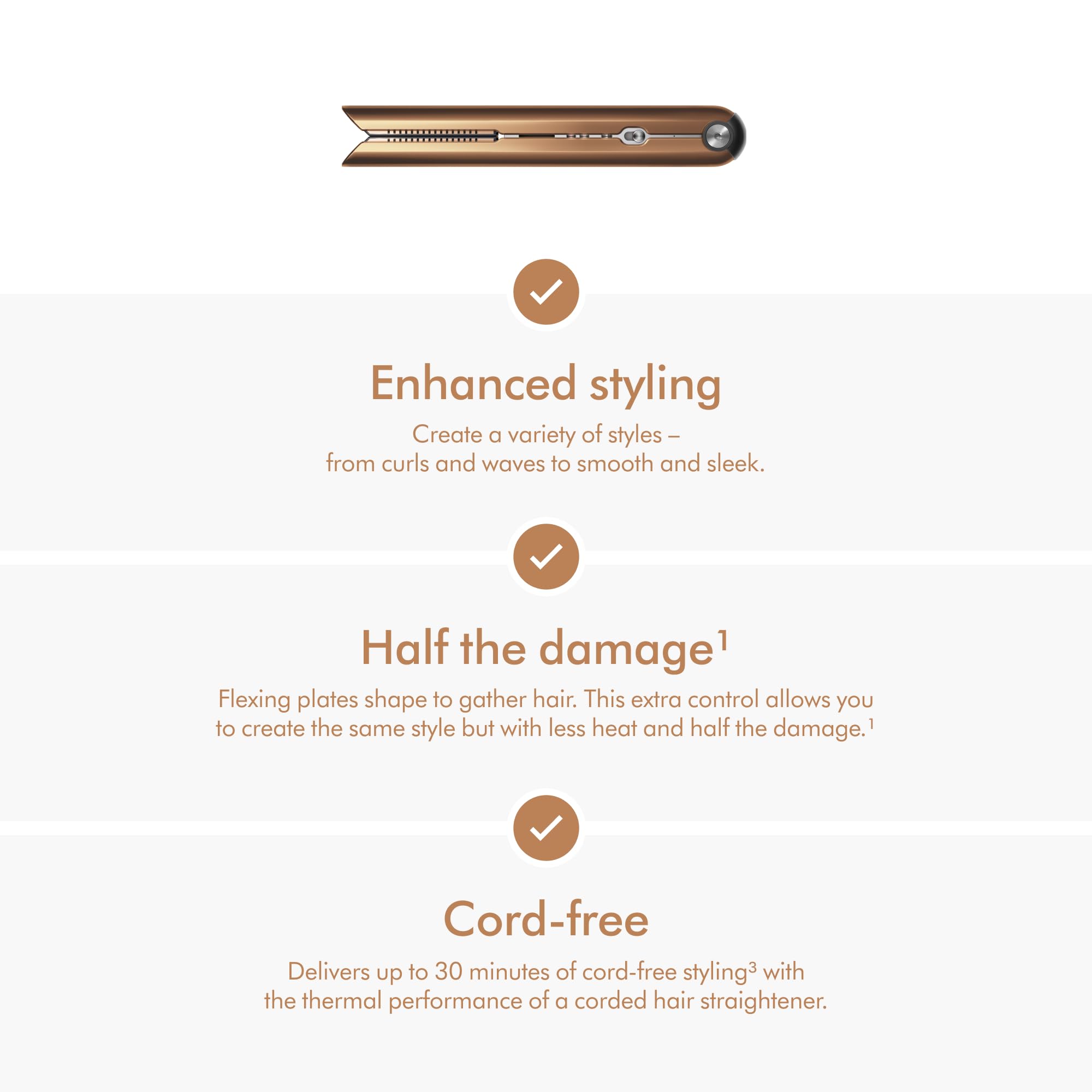 Dyson Corrale Hair Straightener, Nickel/Copper