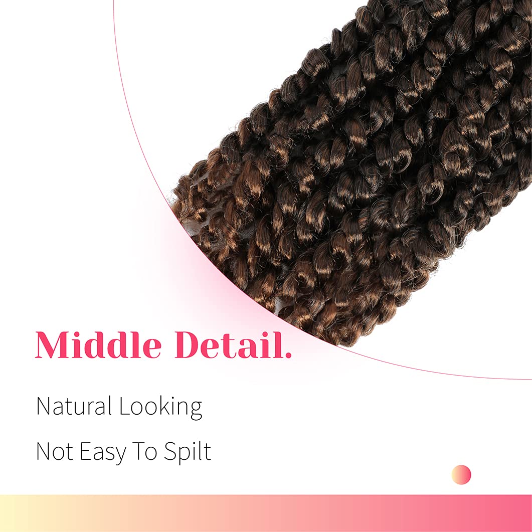 The BOHOBABE 36 Inch Pre-twisted Passion Twist Hair 8 Packs Super Long Pre-looped Crochet Passion Twist Braiding Hair Soft Bohem