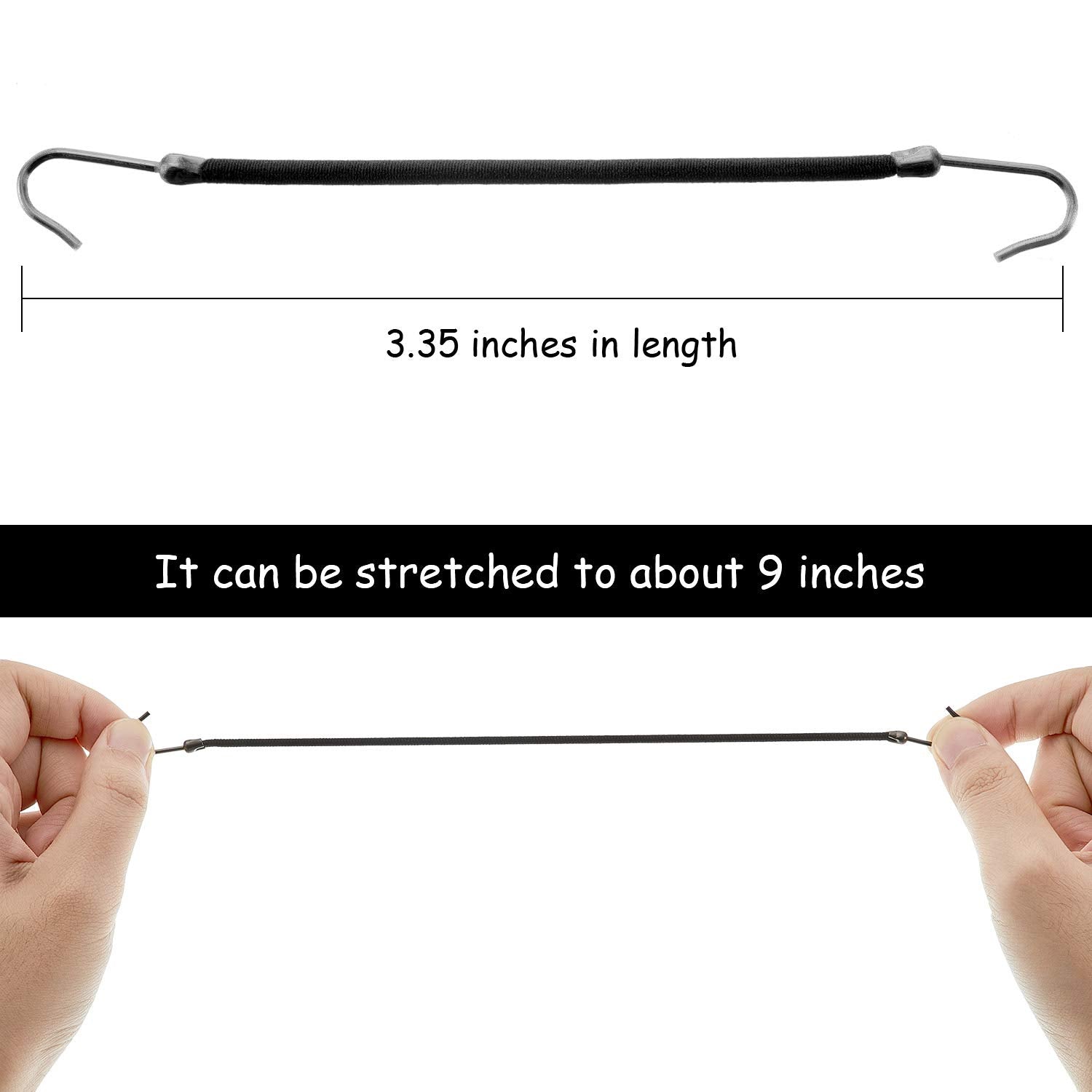 Hotop 15 Pieces Elastic Hook Hair Tie Styling Ponytail Holder Hooks Hair Cord for Curly Hair Long Hair (Black)