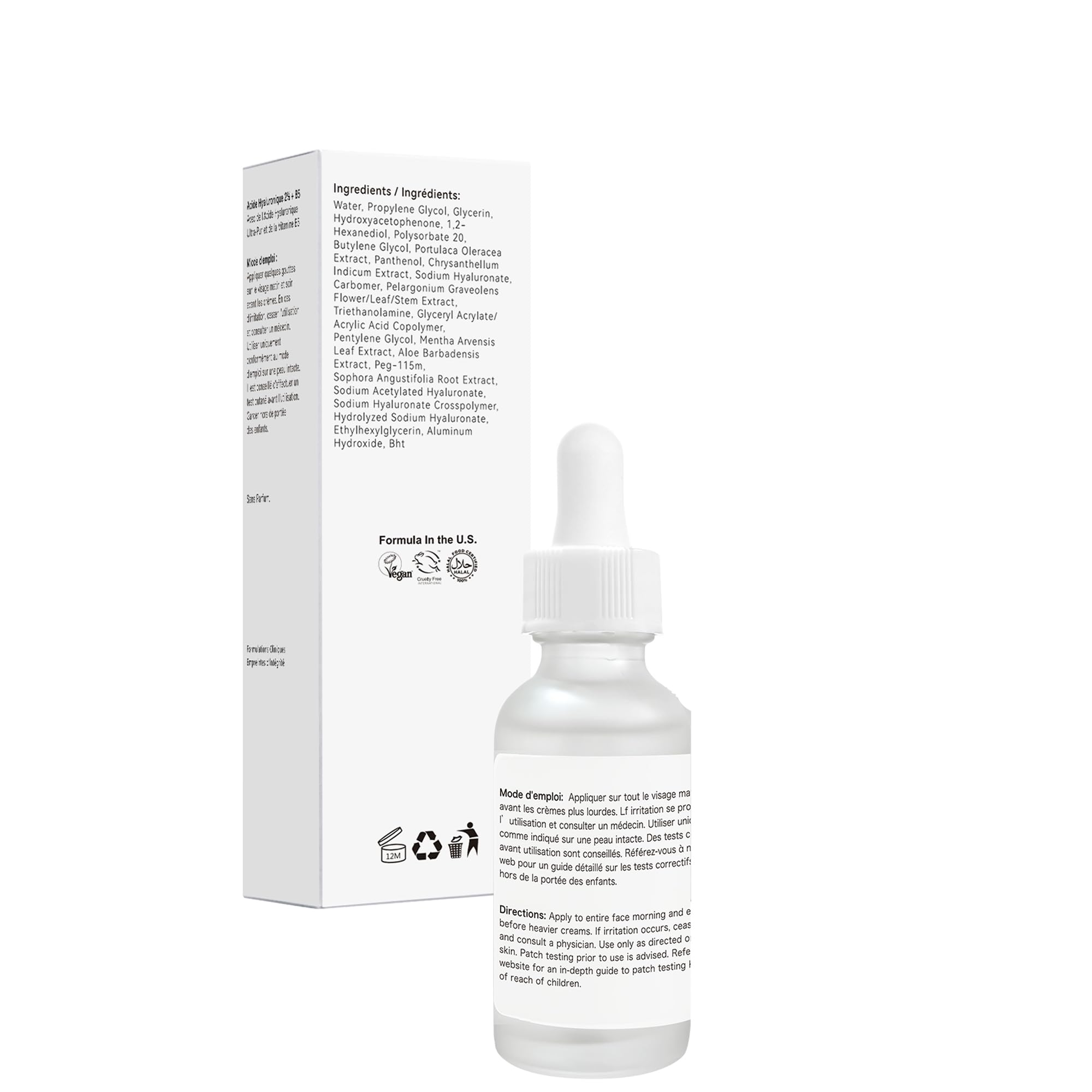Hyaluronic Acid 2% + B5 Hydration Support Formula, Hyaluronic Acid Serum For Face - Large 30Ml/1Oz, 2Pcs