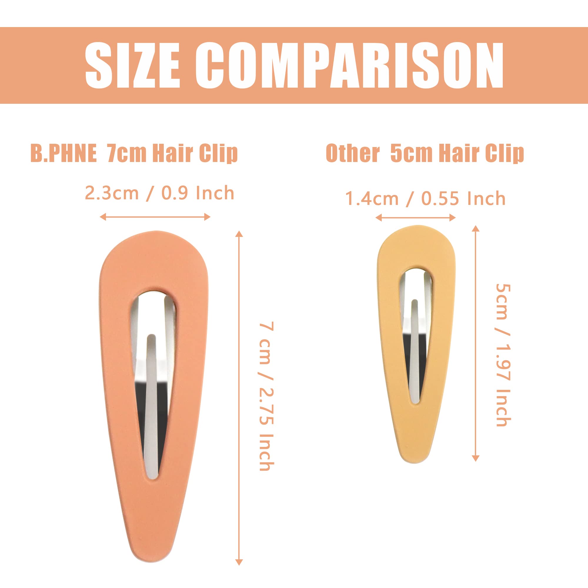 Matte Hair Barrettes For Women And Girls - B.Phne 2.8 Inch Non Slip Snap Hair Clips For Thick Or Thin Hair - Cute Candy Color Me