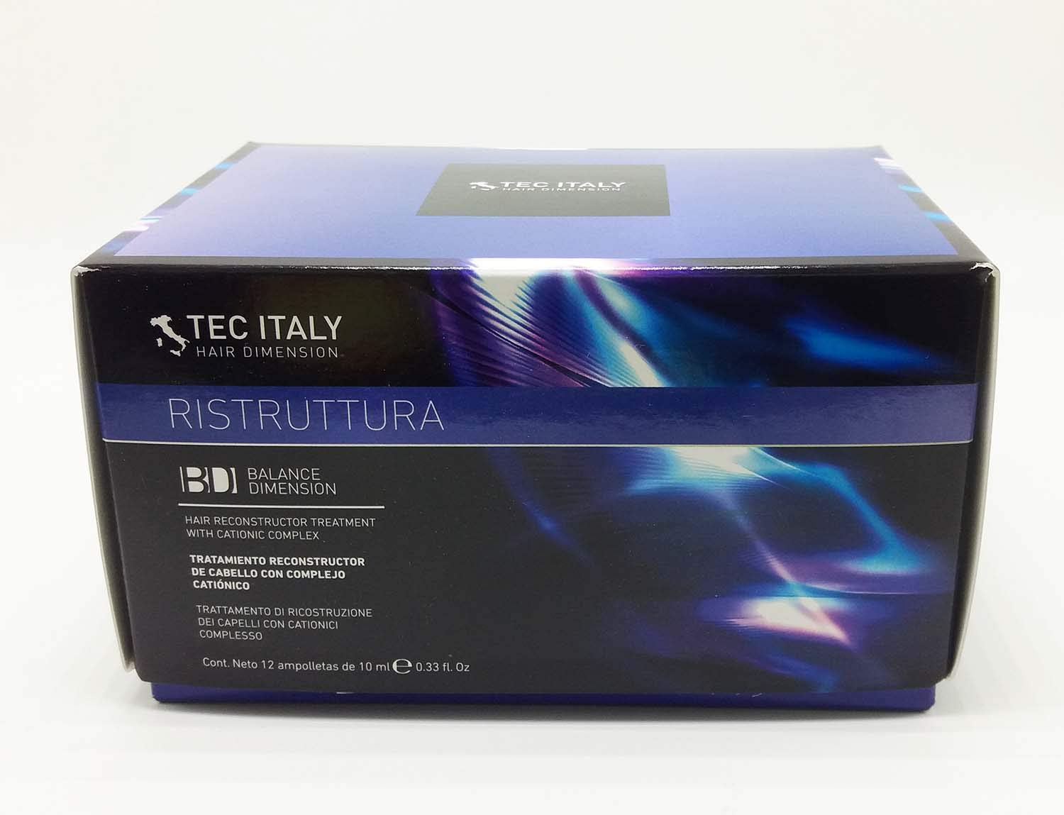 Tec Italy Recunstruct Hair Treatment Al Semi Di Lino 0.33oz 12 Count Ampolletas