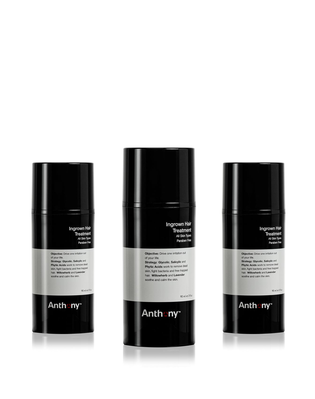 Anthony Ingrown Hair Treatment for Men (Pack of 3) - Gel Solution to Calm Down Razor Burn - Scar and Redness Eliminator, Bump Re