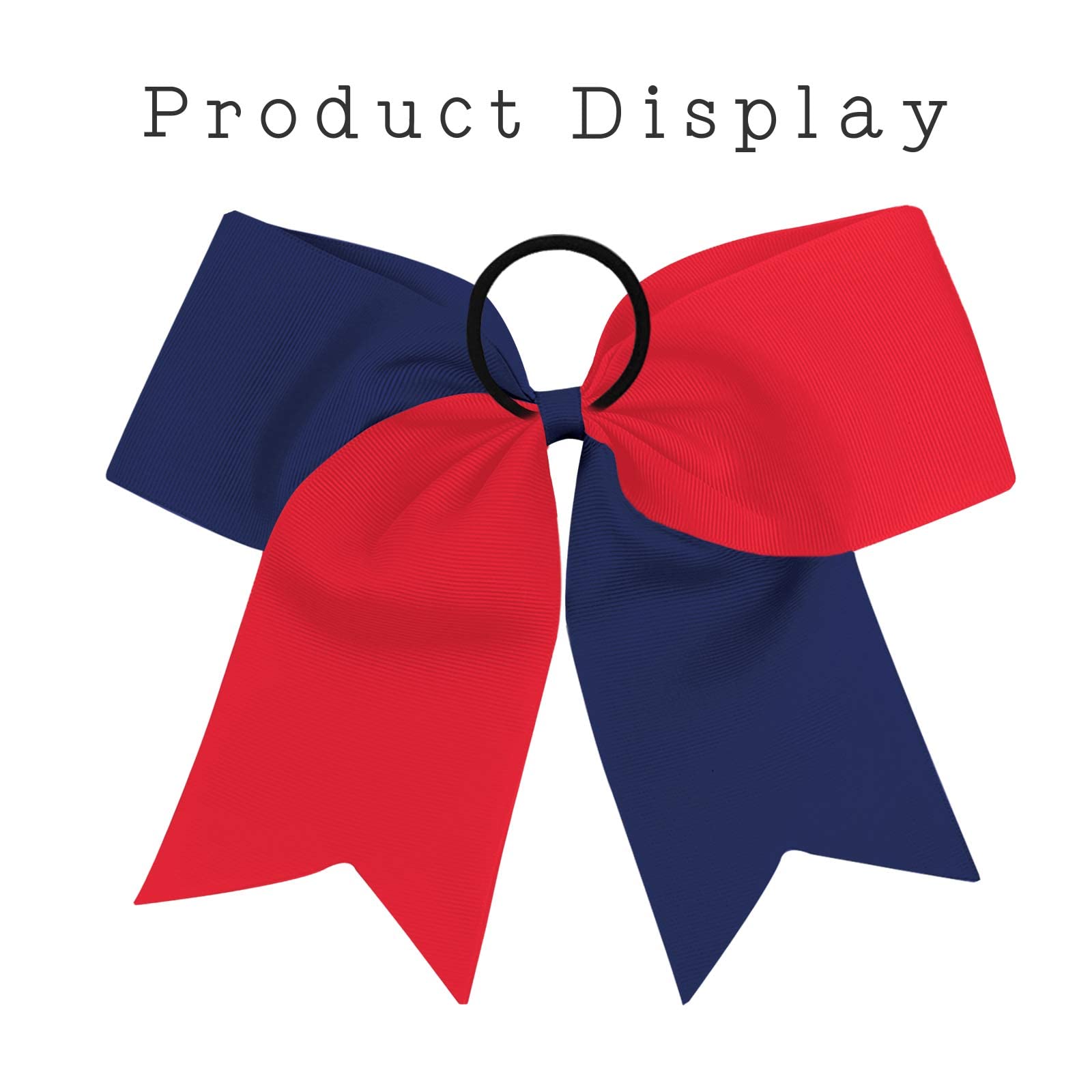 16Pcs 8 '' Large Cheer Hair Bows Ponytail Holder Elastic Band Handmade For Cheerleading Teen Girls College Sports (Red/Navy)