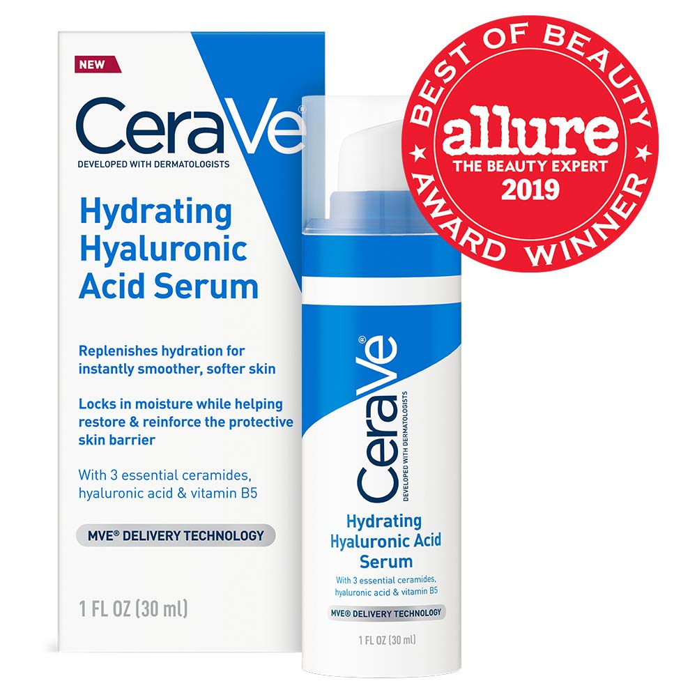 Cerave Hyaluronic Acid Face Serum | 1 Oz Each | Hydrating Serum For Face With Vitamin B5 | For Normal To Dry Skin | Paraben & Fr