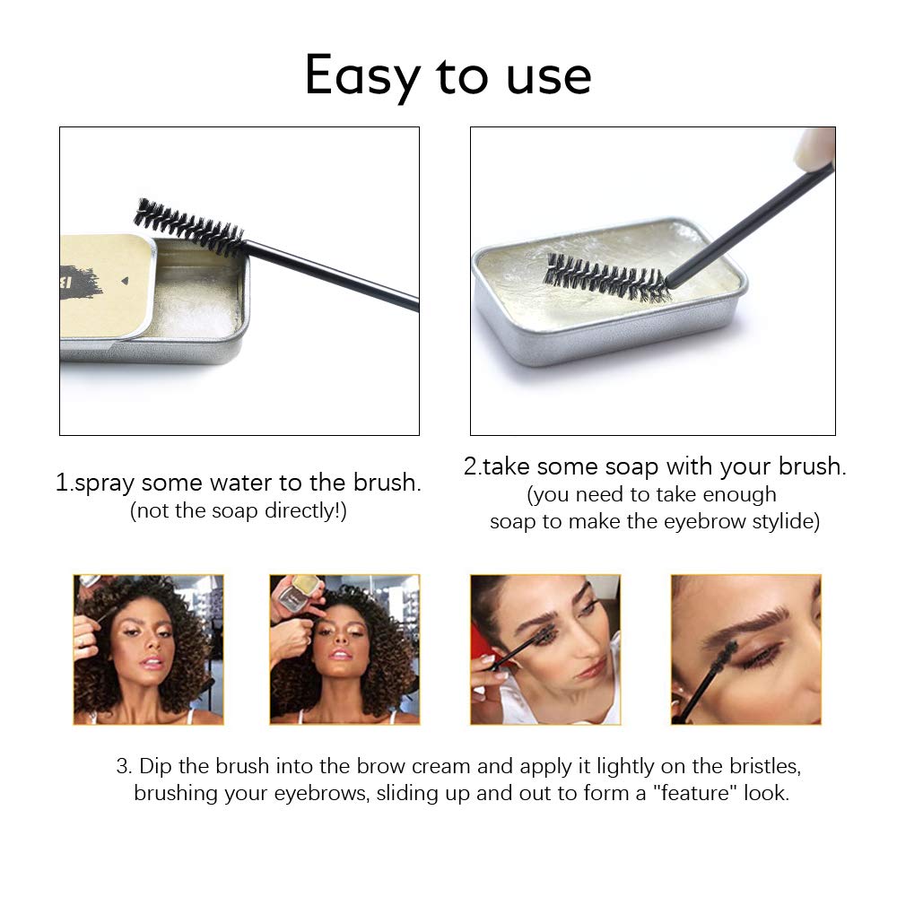 Ownest Eyebrow Styling Soap Kit, Long Lasting Waterproof Smudge Proof Pomade For Natural Brows, 3D Feathery Brows Makeup Balm