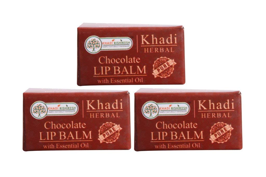 Khadi Rishikesh Herbal Chocolate Lip Balm Combo Set Pack Of  8Gm X 3 (24Gm)