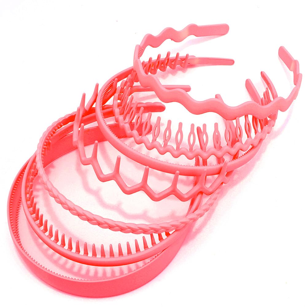 Ahoney 7 Pack Headbands For Girls Women Headbands With Teeth Non Slip Hairbands For Women'S Hair Accessories For Girls Comb (Wat
