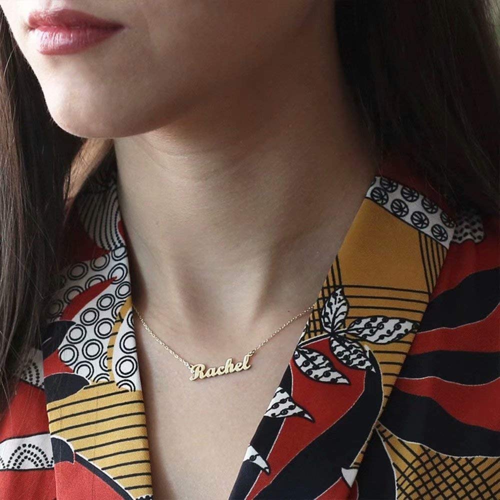 Hidepoo Olivia Name Necklace - Personalized Name Pendant Necklace, Olivia Necklace Chain for Birthday, Wedding, Mother's Day, Va
