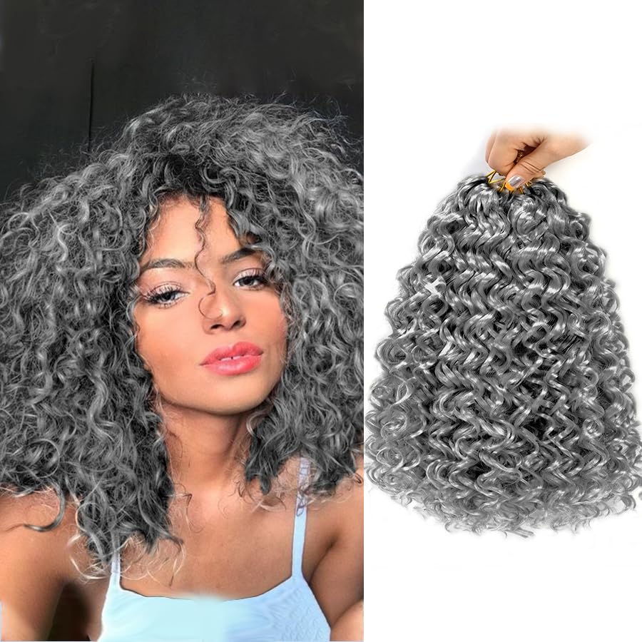 Gogo Curl Crochet Hair 8 Inch Short Curly Crochet Hair For Black Women Beach Curl Water Wave Curly Crochet Braids Hair, Deep Wav