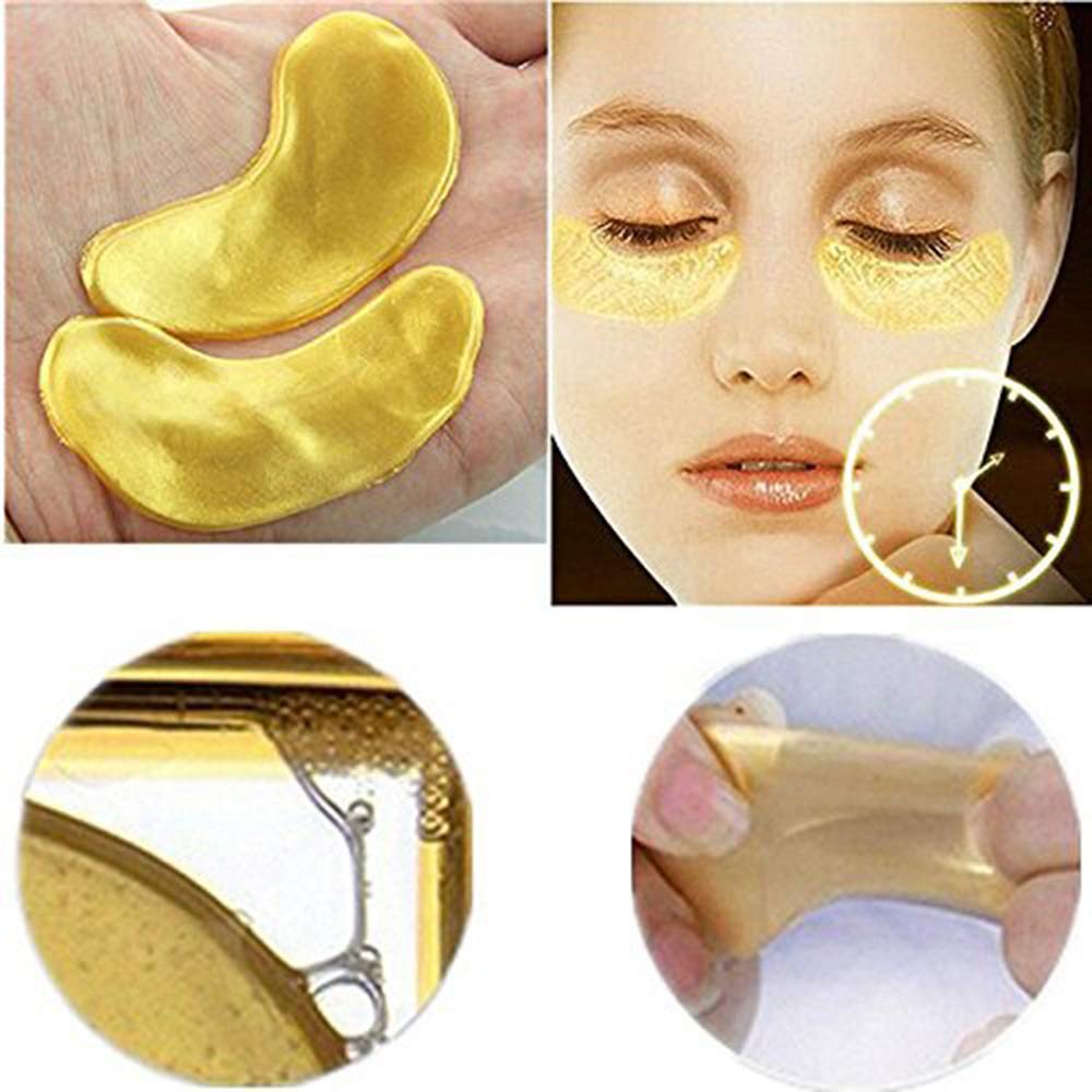 AICHUN BEAUTY 100 Pairs Crystal 24K Gold Powder Gel Collagen Eyes Masks Sheet Patch Anti Ageing Remove Bags Dark Circles & Puffi