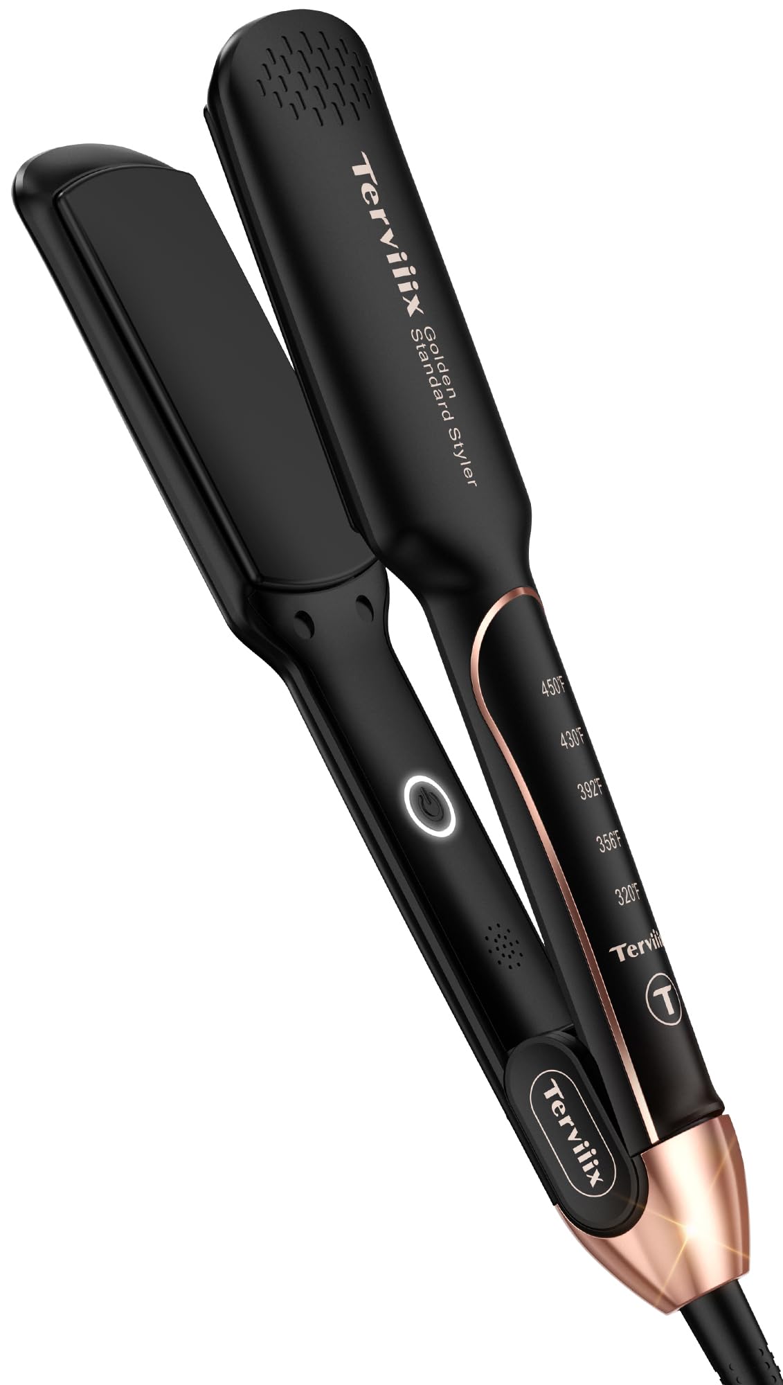 Flat Iron Hair Straightener by Terviiix - Ceramic & Tourmaline for Smooth, One-Swipe Results, Salon-Grade Wide 1-3/4 Inch Straig