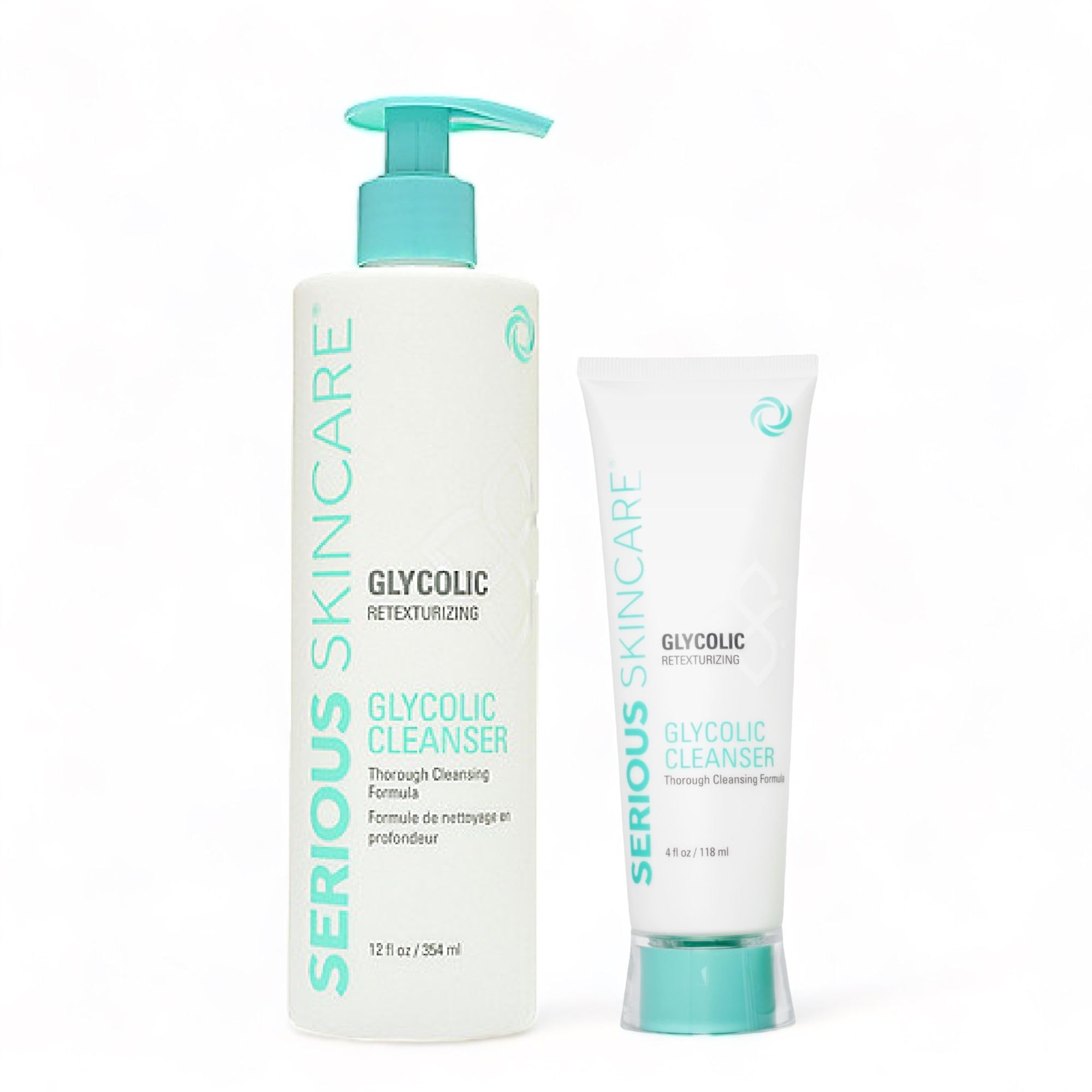 Serious Skincare Glycolic Cleanser - Glycolic Acid Skin Exfoliating Face Wash - 10% Glycolic Acid - Deep Pore Purifying - Remove