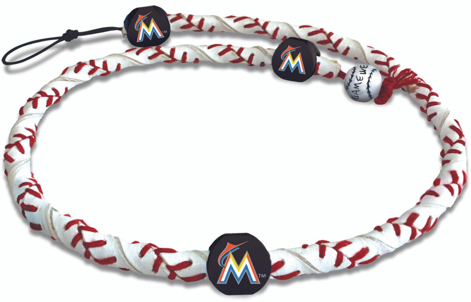 MLB Miami Marlins Classic Frozen Rope Baseball Necklace