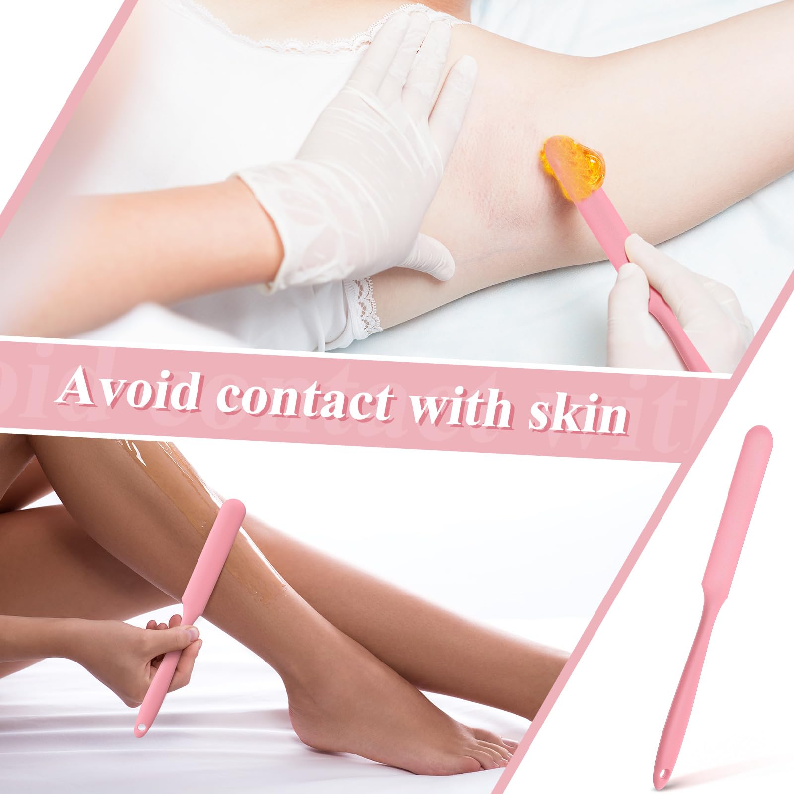 Patelai Non Stick Wax Spatulas Silicone Waxing Sticks Waxing Applicator Hair Removal Large Reusable Scraper Large Area Hard Wax