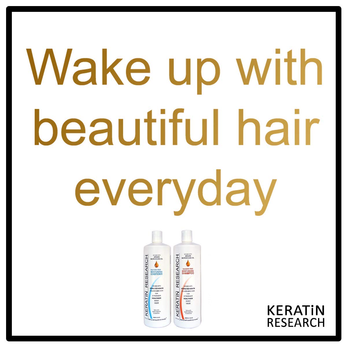 Sulfate Free Shampoo & Conditioner 2x 1000ml Bottles Value Set infused with Moroccan Argan Oil, By Keratin Research post keratin