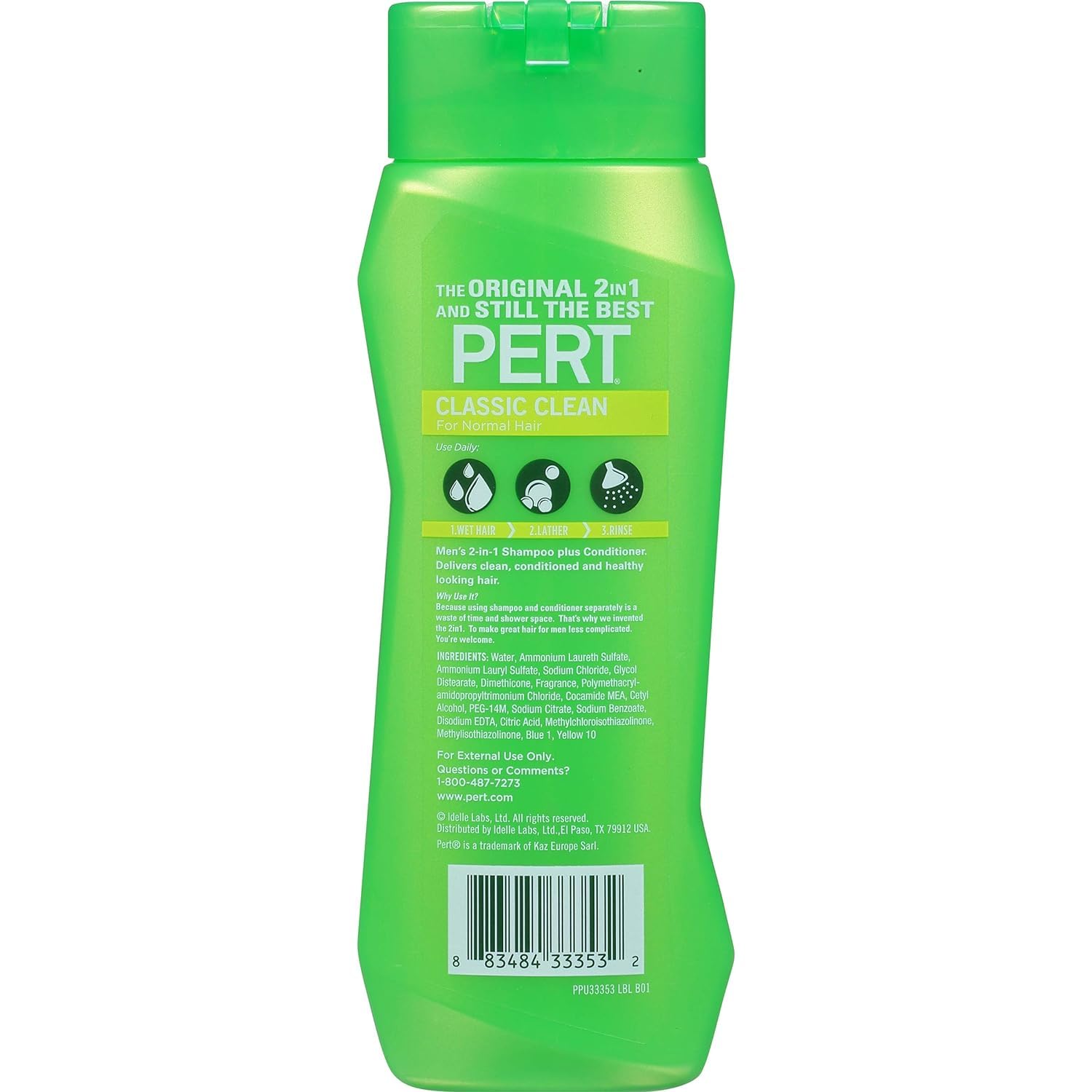 Pert Plus 2-in-1 Shampoo Plus Conditioner, Normal Hair 13.50 oz (Pack of 18)