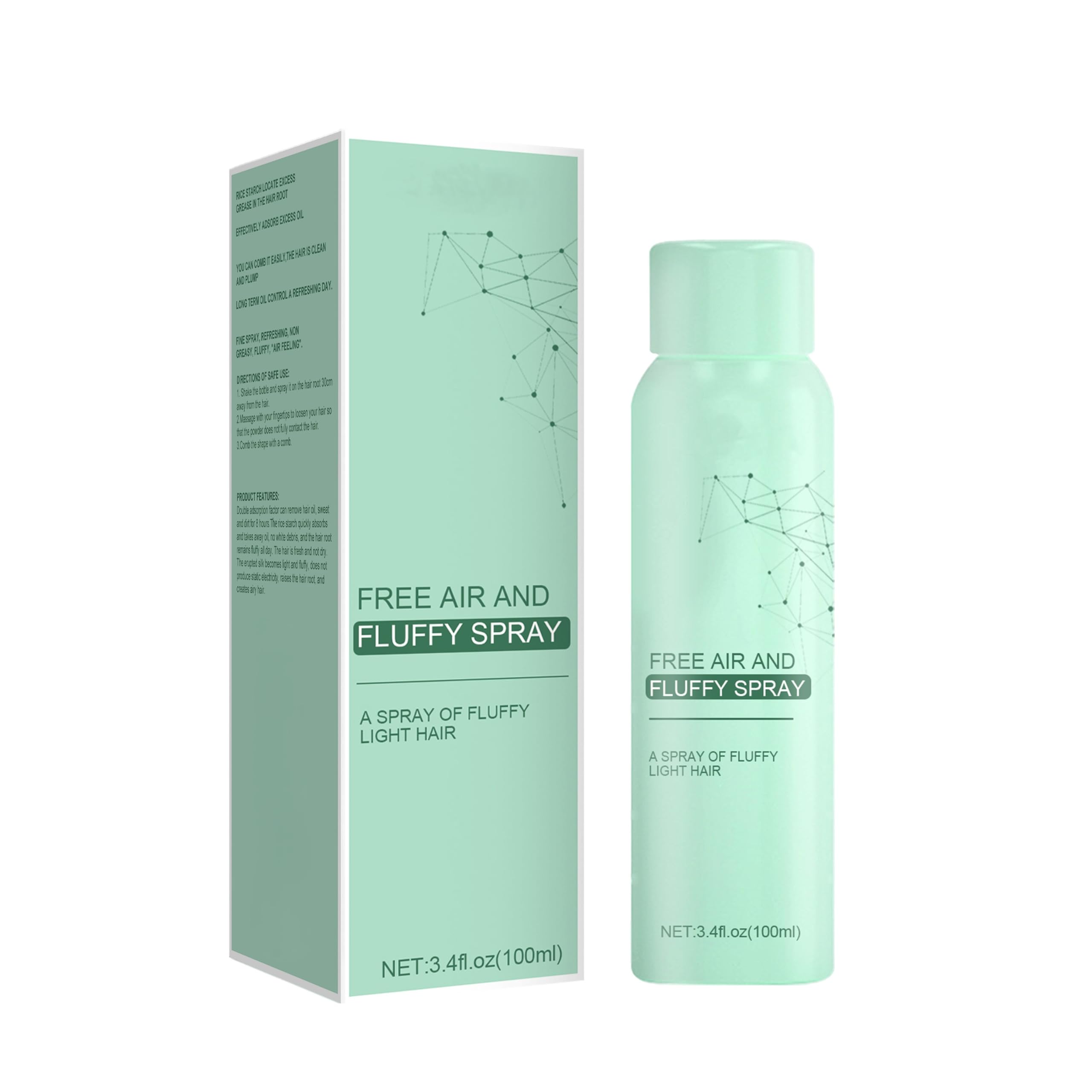 Herbs Wealth Free Air NoWash Dry Hair Spray, Lightweight Refreshing Hair Spray for Oil Control, Volume & FreshLooking Hair, 1