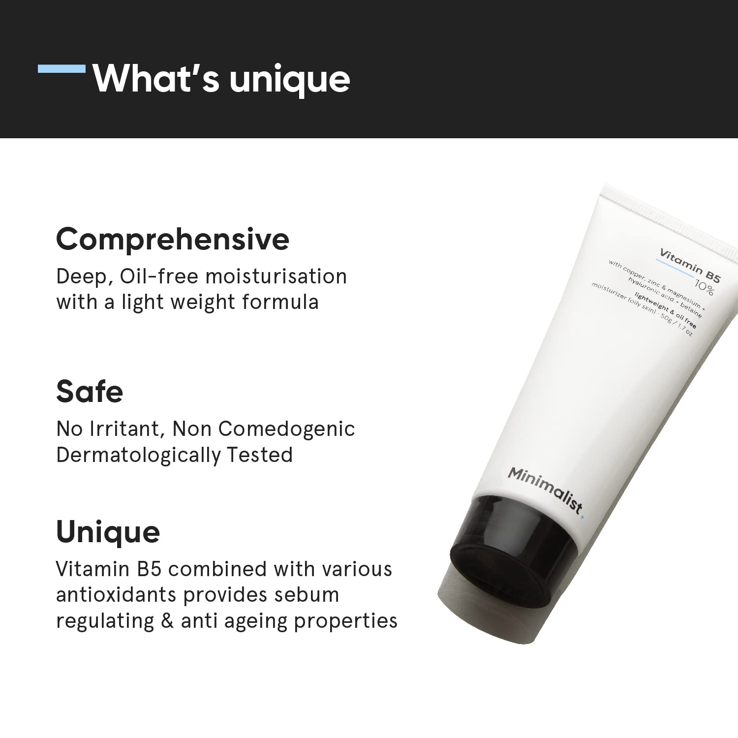 Minimalist Vitamin B5 10% Oil Free Fast Absorbing Lightweight Face Moisturizer gel For Oily & Acne Prone Skin