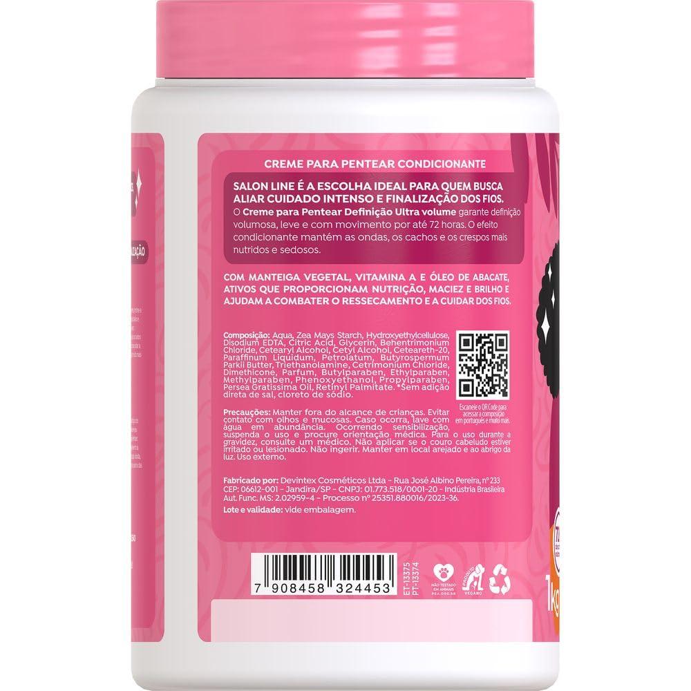 Salon Line - Linha Creme para Pentear - Definicao Ultra Volume 1000 Gr - (Combing Cream - Ultra Volume Definition Net 35,27 Oz)