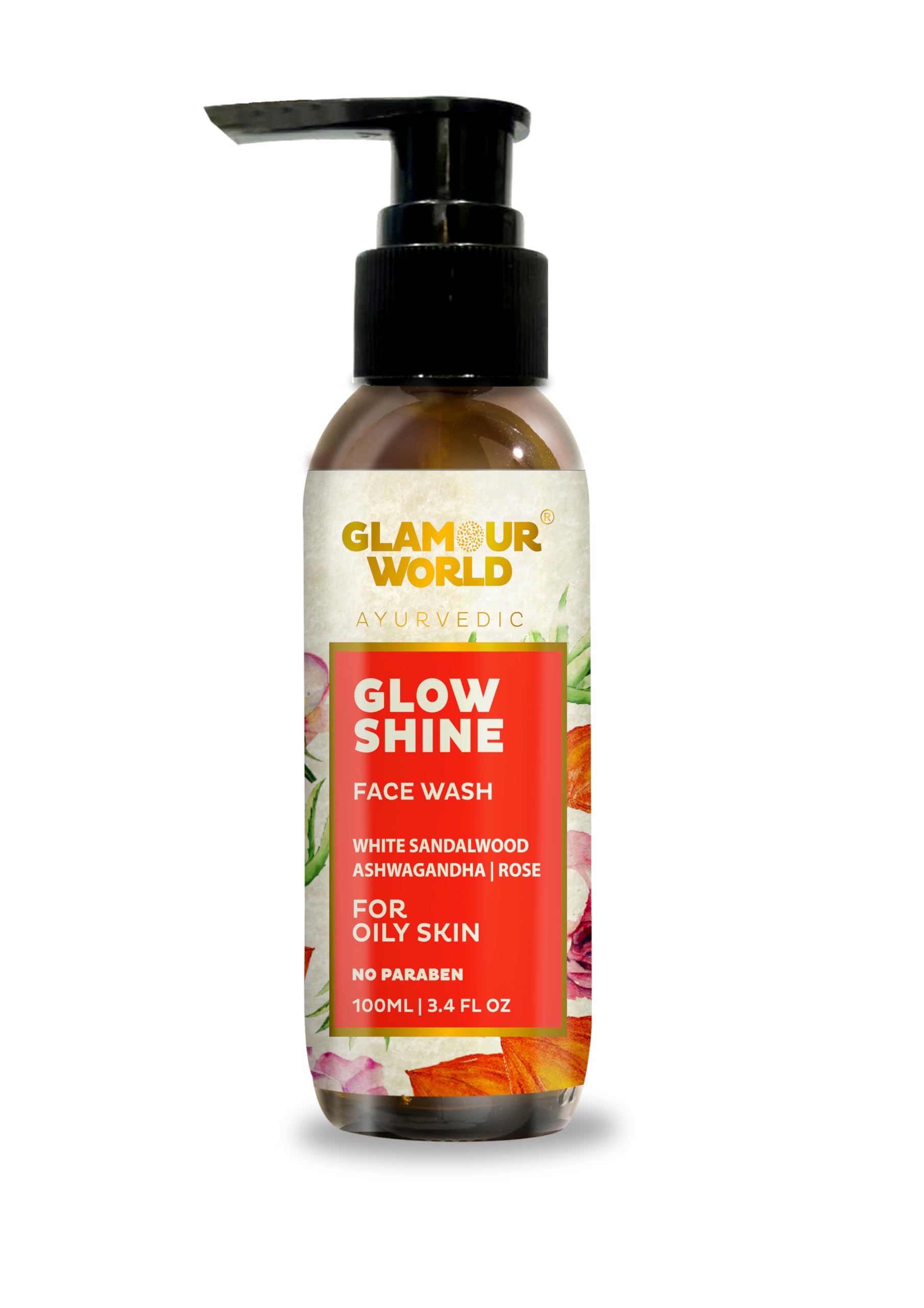 Glamour World Ayurvedic Glow Shine Face Wash|Controls Excess Oil And Cleanses Face Gently For A Healthy Bright Skin| Enriched Wi