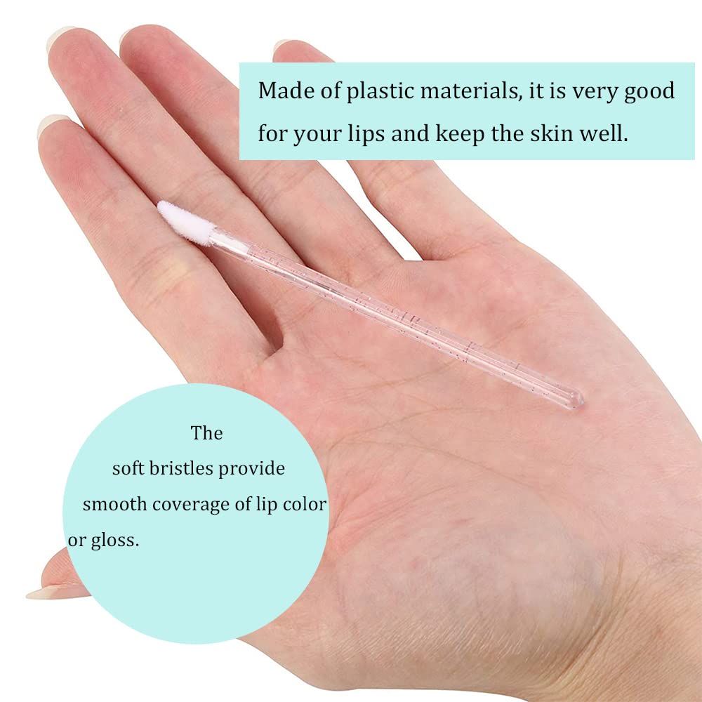 Utoolmart Disposable Lipstick Gloss Wands, Disposable Lip Brushes, Lip Makeup Brushes, Lip Gloss Applicators Disposable, With So