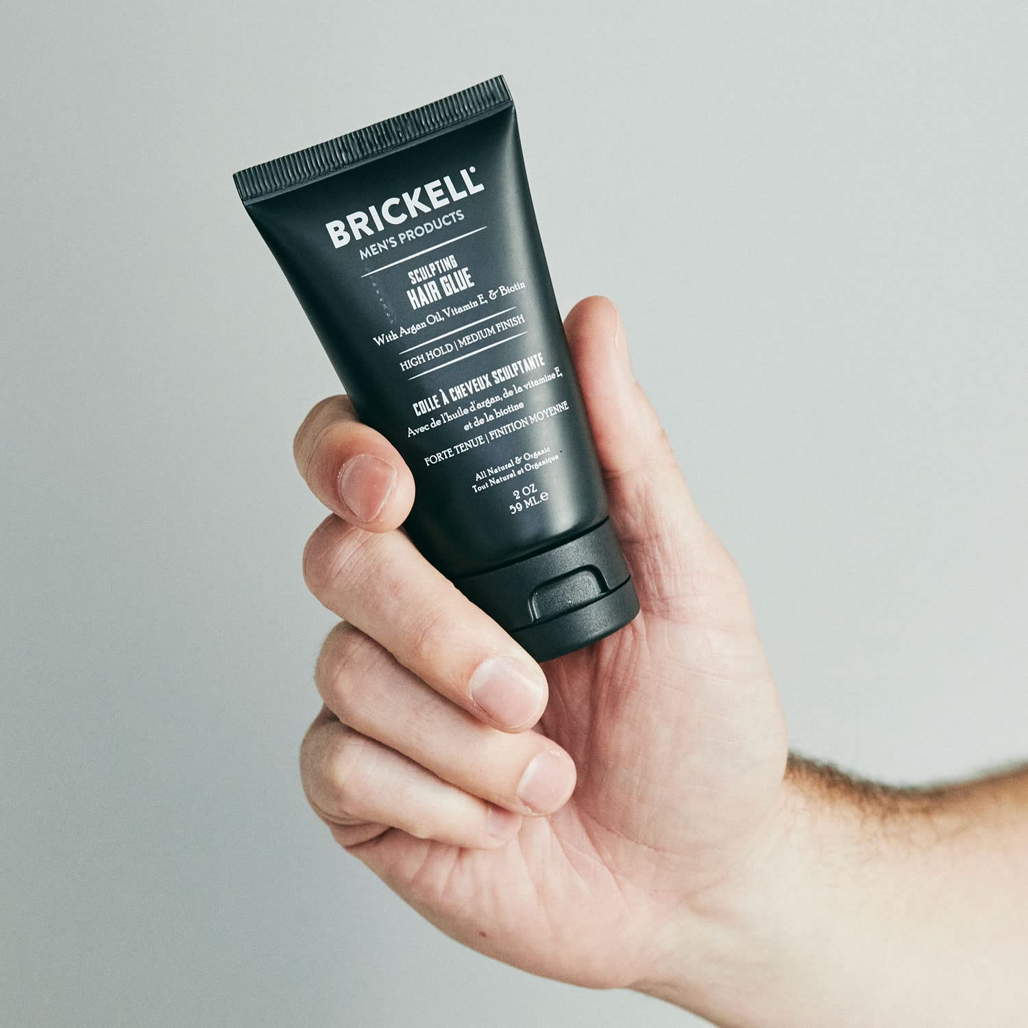 Brickell Men'S Hair Styling Sculpting Hair Glue For Men, All Day Lasting Hold For Sculpting And Shaping Hair, 2 Ounce, Scented (
