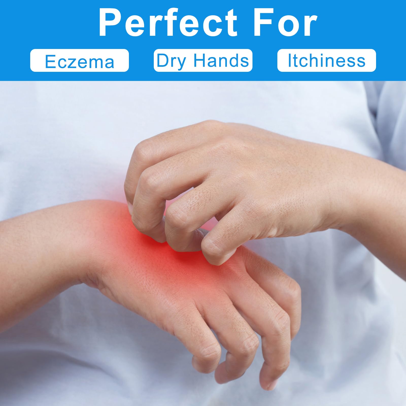 3 Pairs White Cotton Gloves For Dry Hands Sleeping, Premium Cotton Gloves For Eczema Lotion, Hand Gloves Moisturizing Overnight,