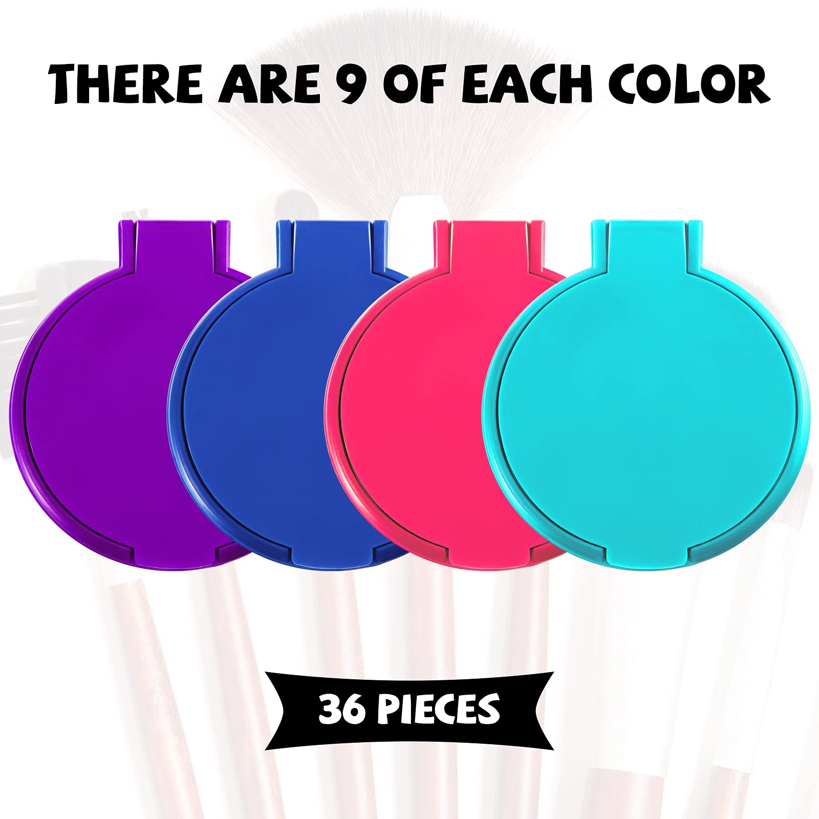 Yalikop 36 Pcs Compact Mirror Bulk Portable Round Makeup Mirror Mini Foldable for Purse Women Travel Daily Use Mothers Day Gifts