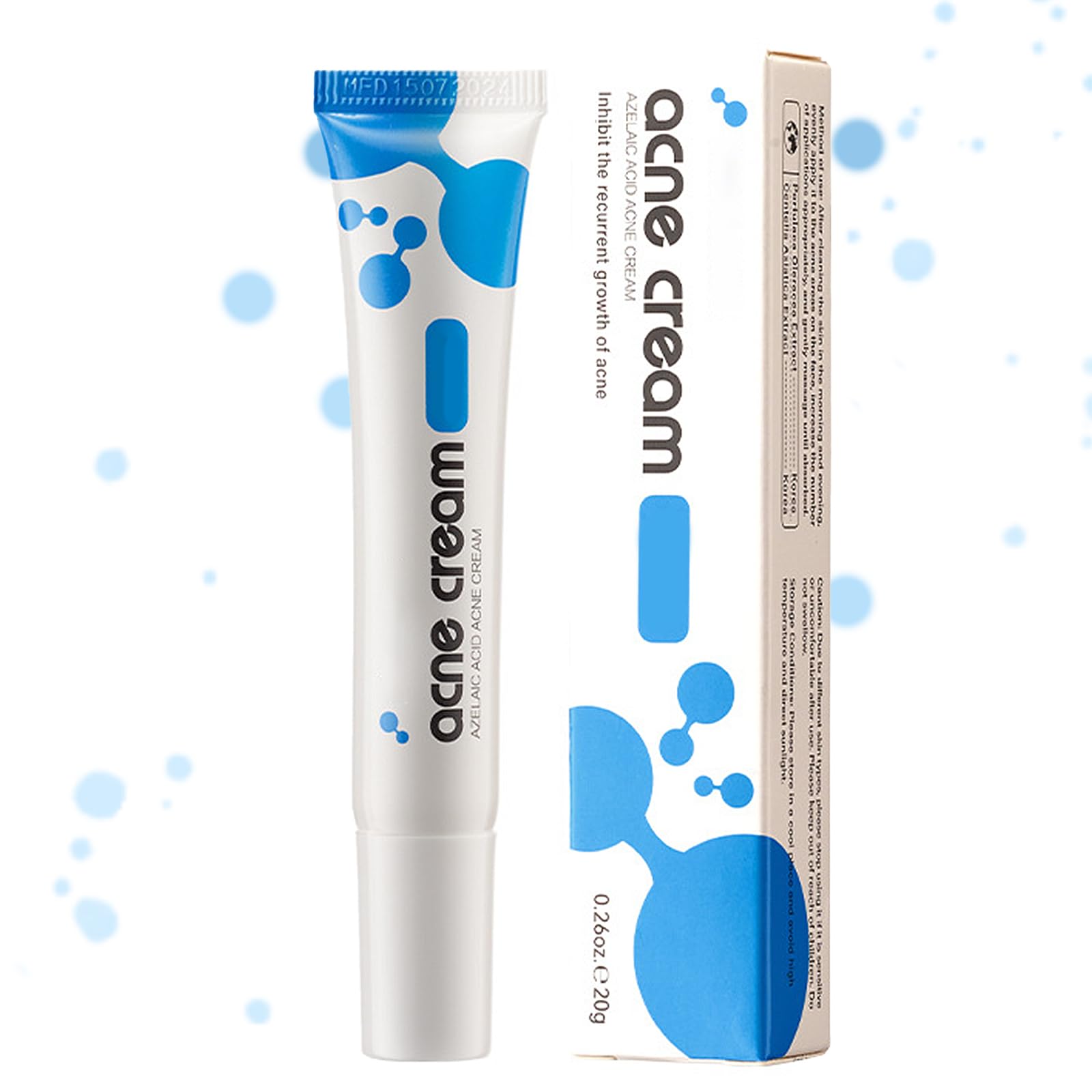 Azelaic Acid Acne Cream for Face,Azelaic Acid With Hyaluronic Acids for Face Redness Smooth, Anti Acne Breakouts Azelaic Acid Se
